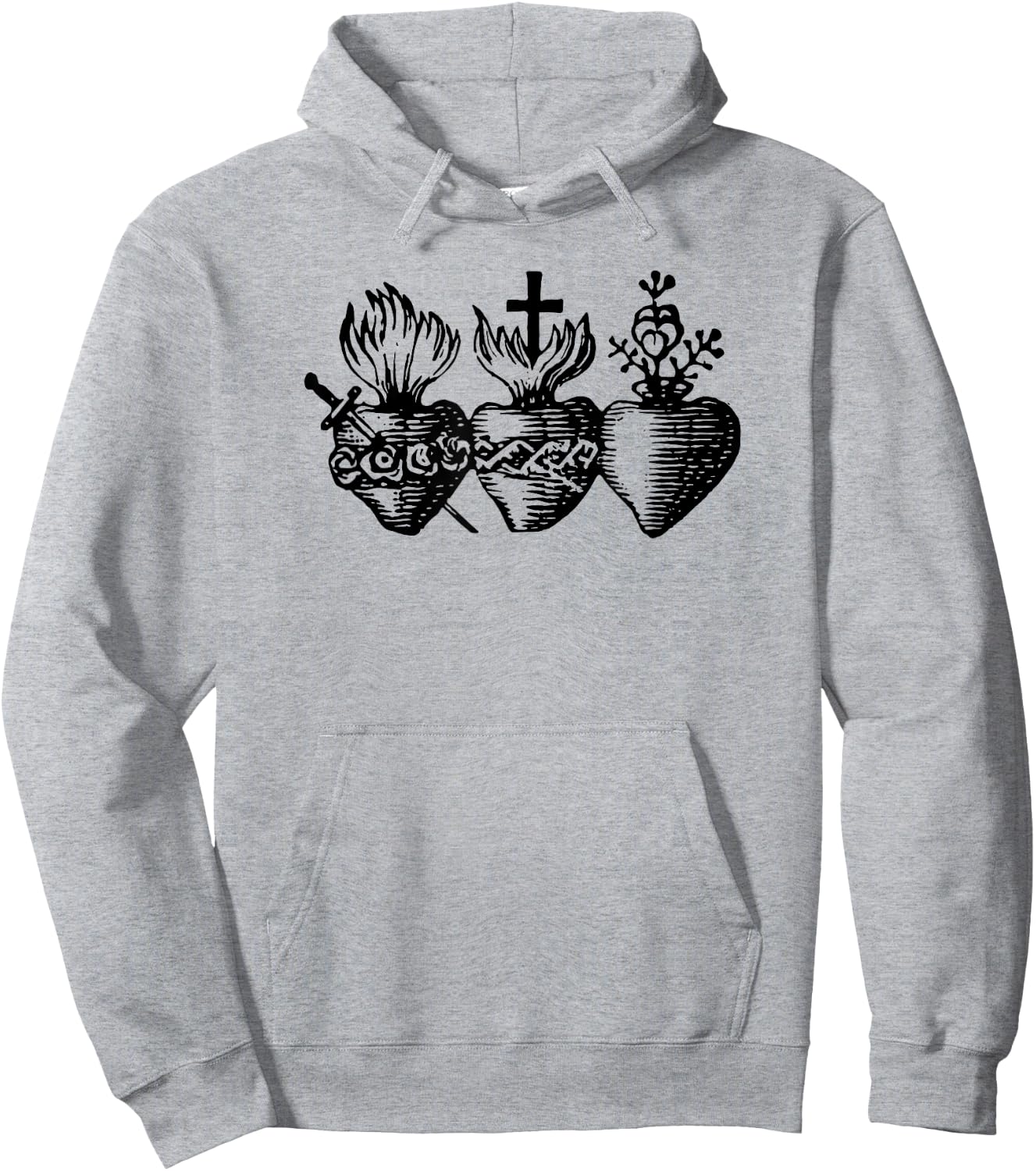 Sacred Heart - Religious Icon Art DTF403a Hoodie - Hoodie | Ash