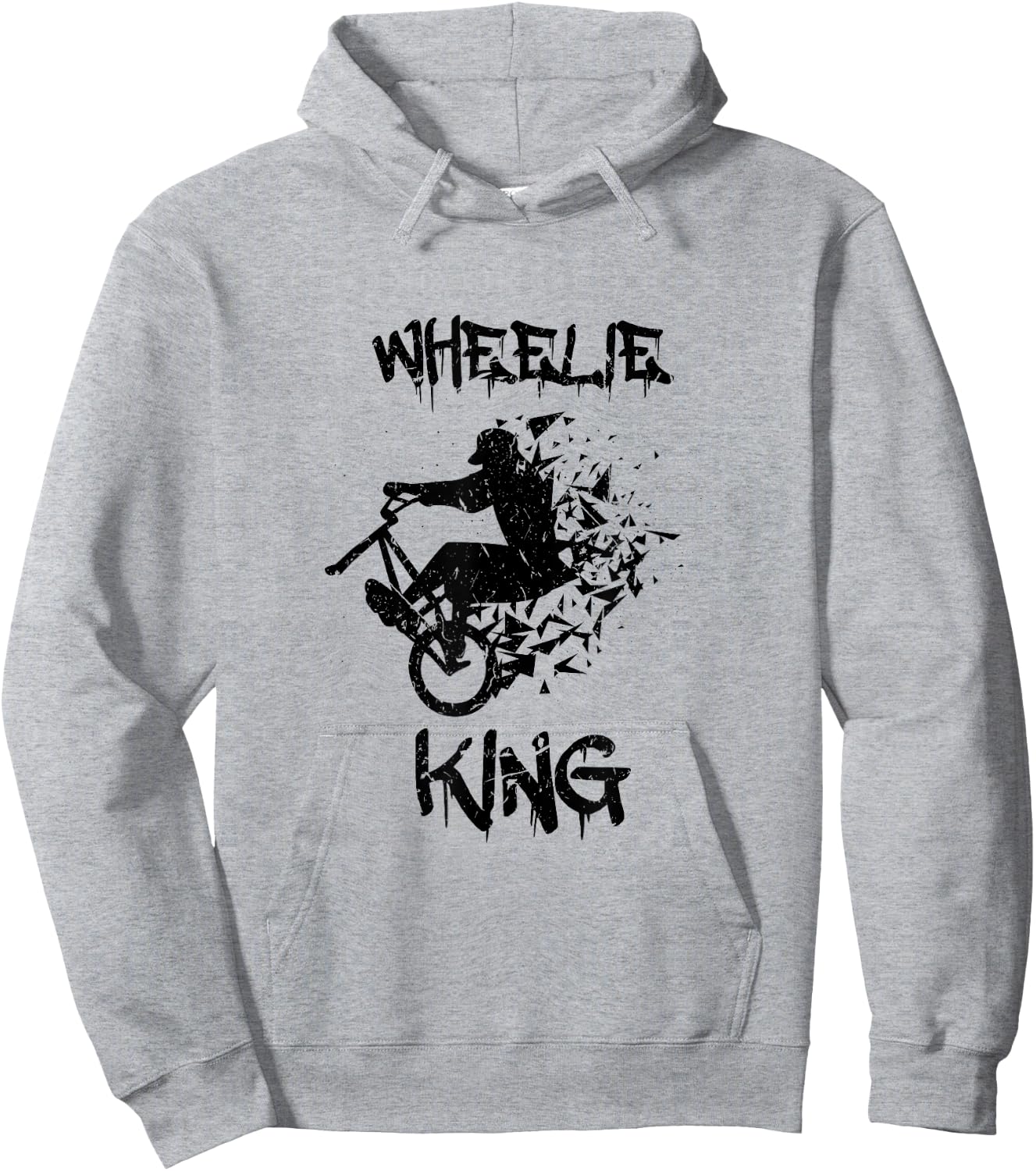 Wheelie King BMX Biker Hoodie - Hoodie | Ash