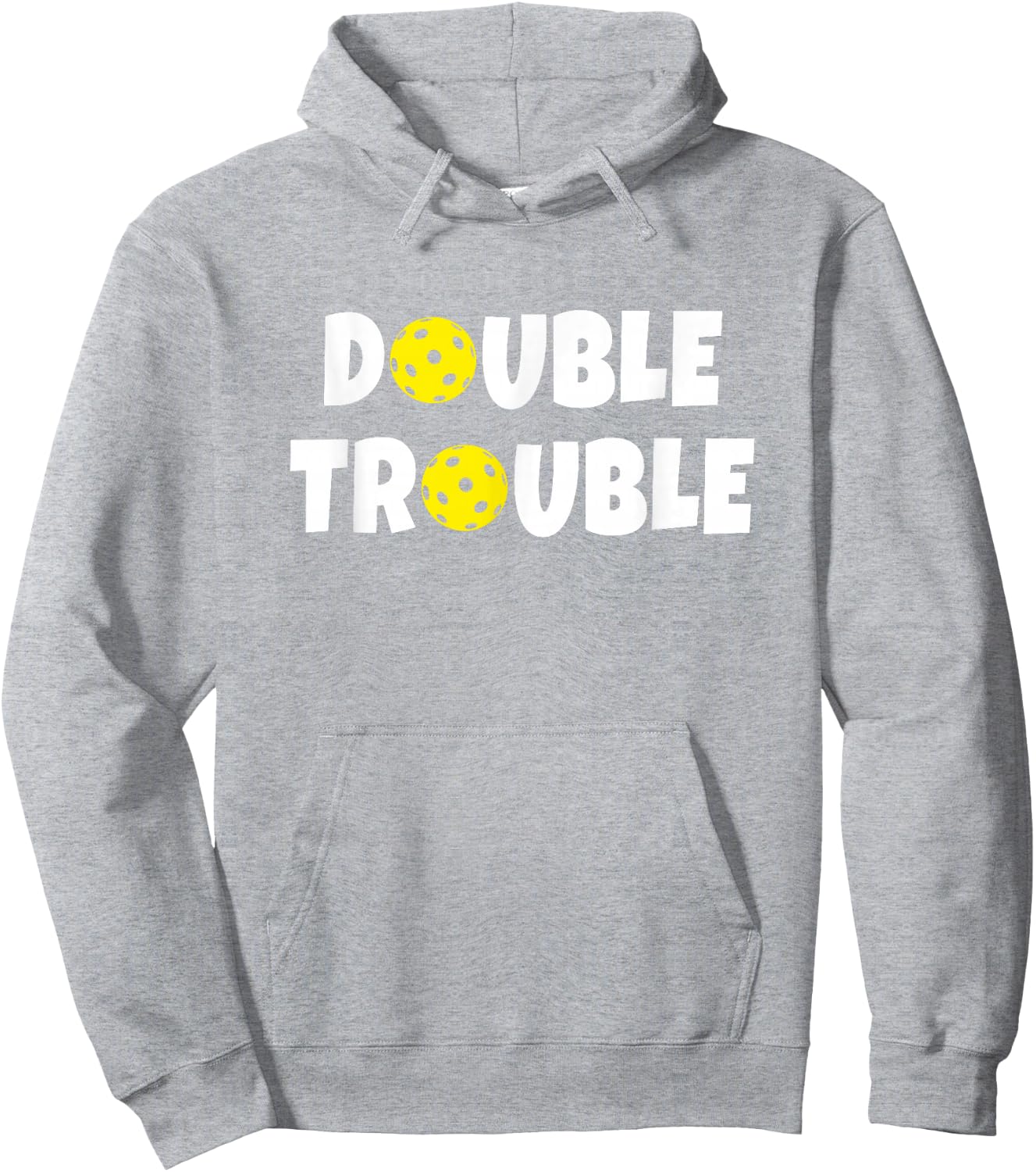 Pickleball Funny Double Trouble Team Hoodie - Hoodie | Ash