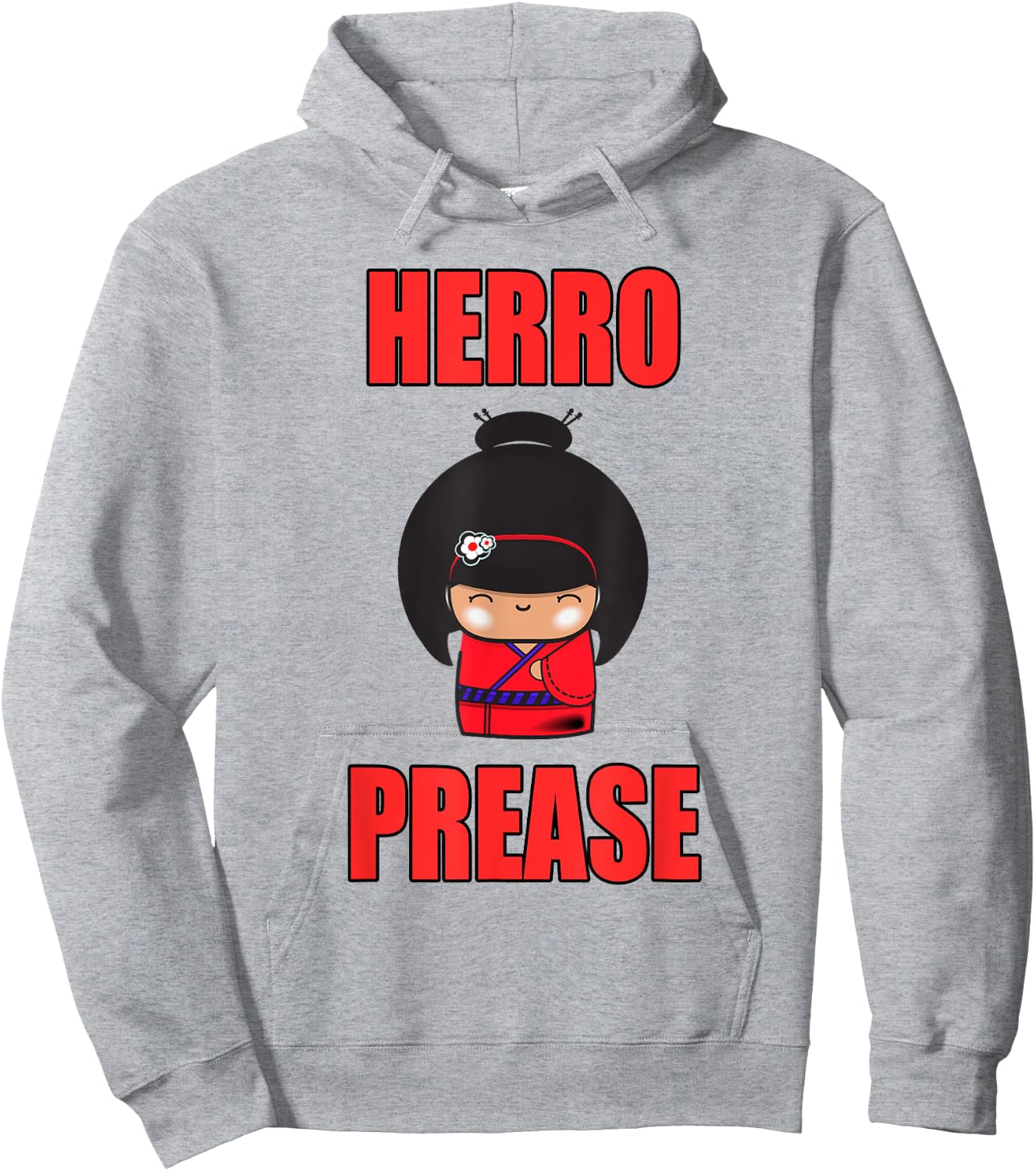 Herro Prease Asian Geisha Funny Hoodie - Hoodie | Ash