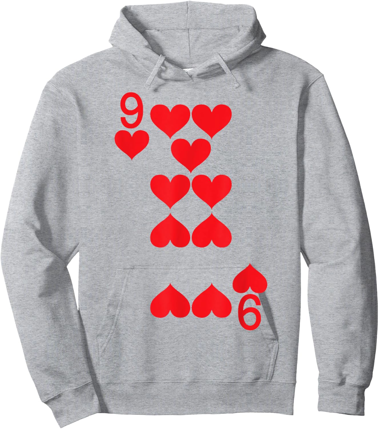 9 of Hearts - Playing Card Halloween Costume Hoodie - Hoodie | Ash