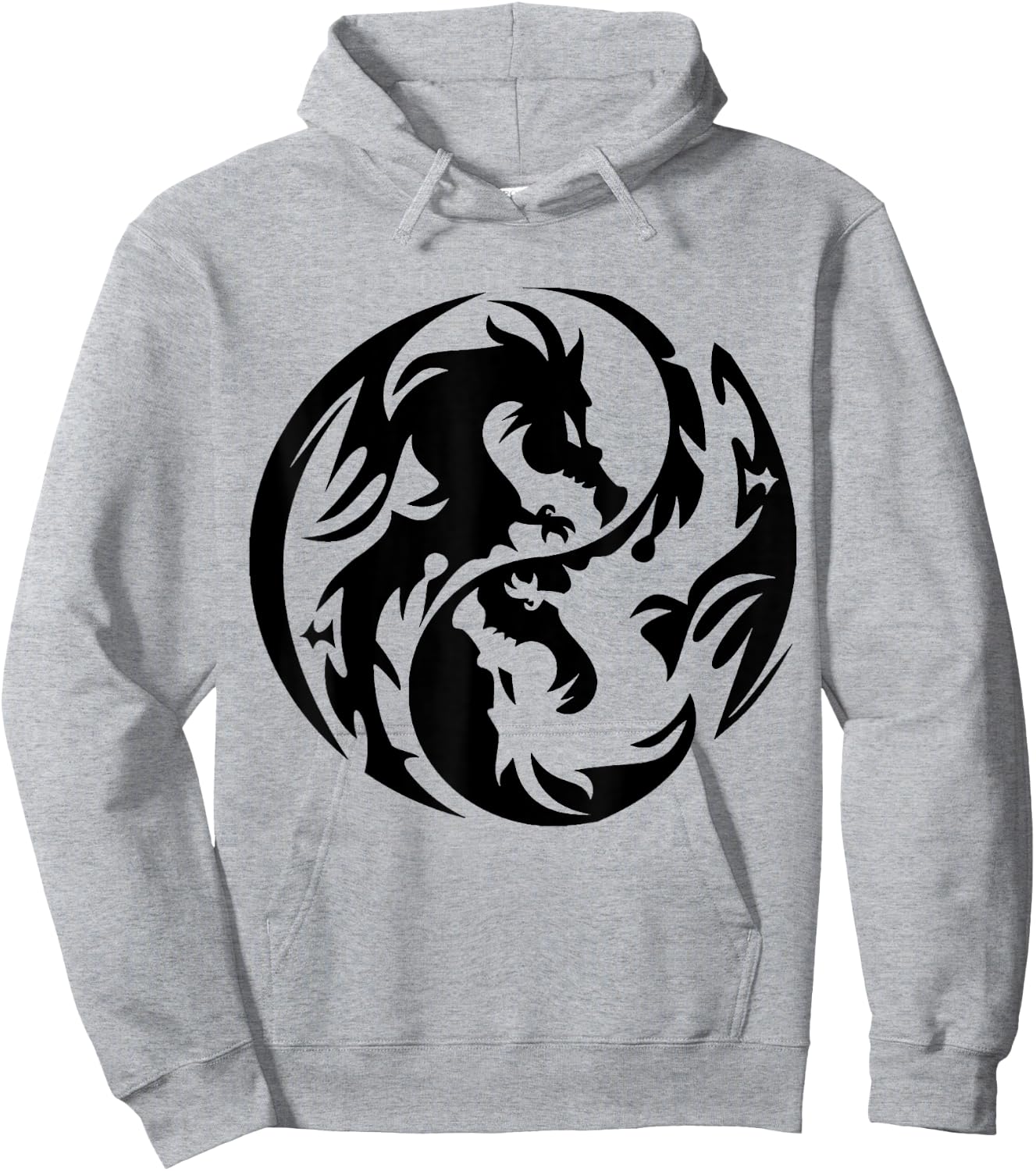 Tribal Yin Yang Dragons Hoodie - Hoodie | Ash