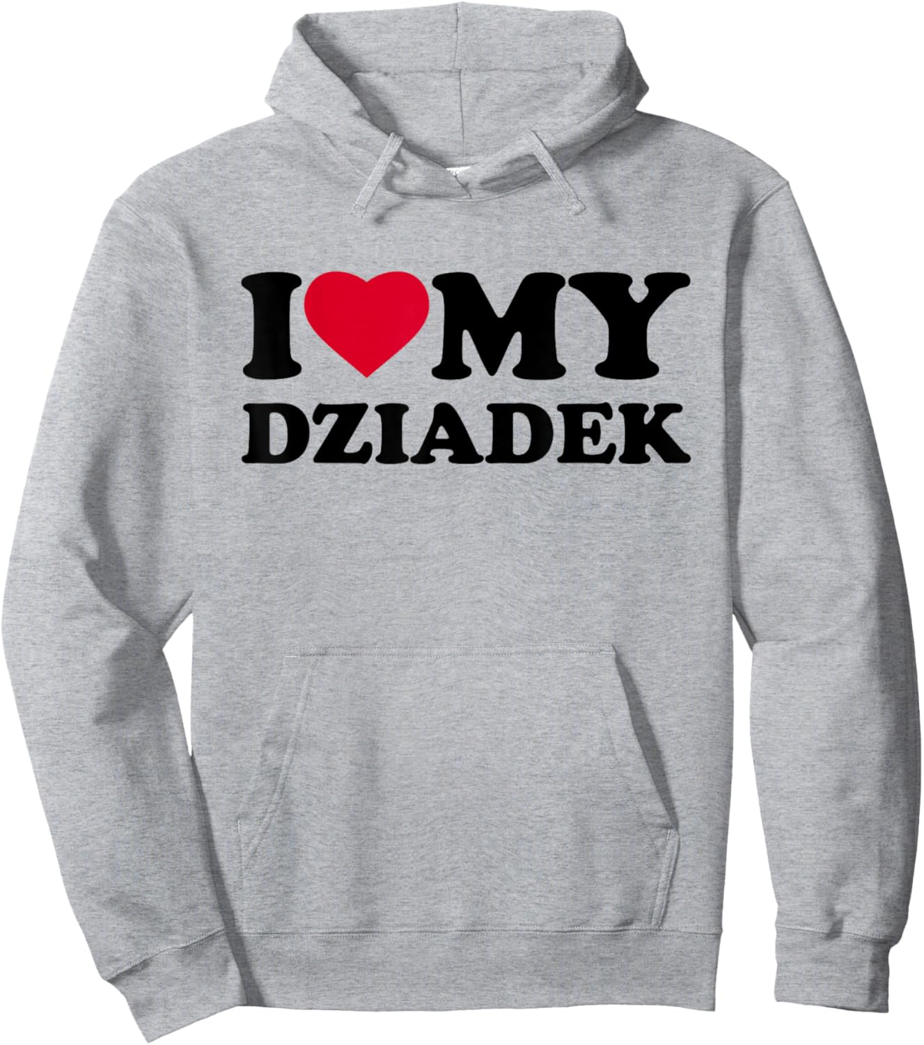 I Love My Dziadek Heart Family Grandpa Hoodie - Hoodie | Ash