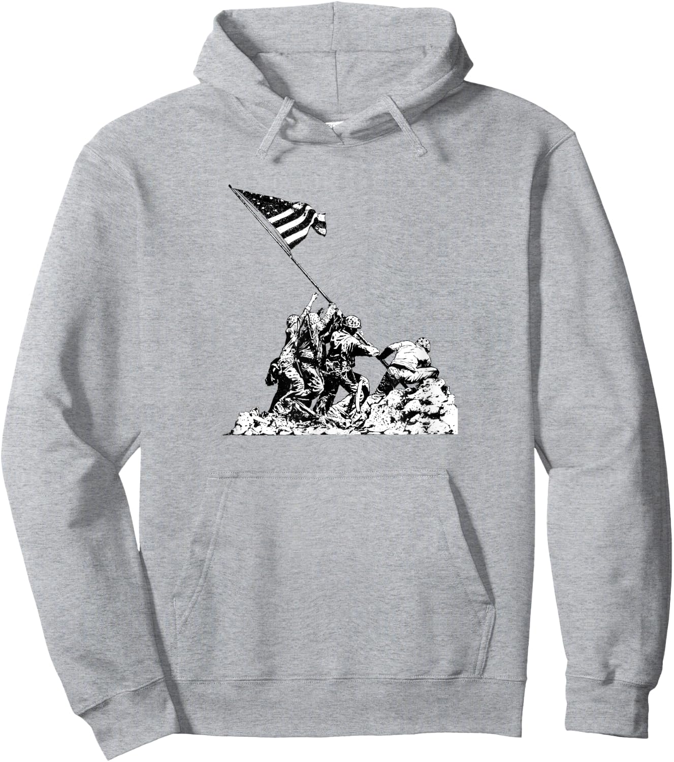 Raising Flag on Iwo Jima T Shirt Hoodie - Hoodie | Ash