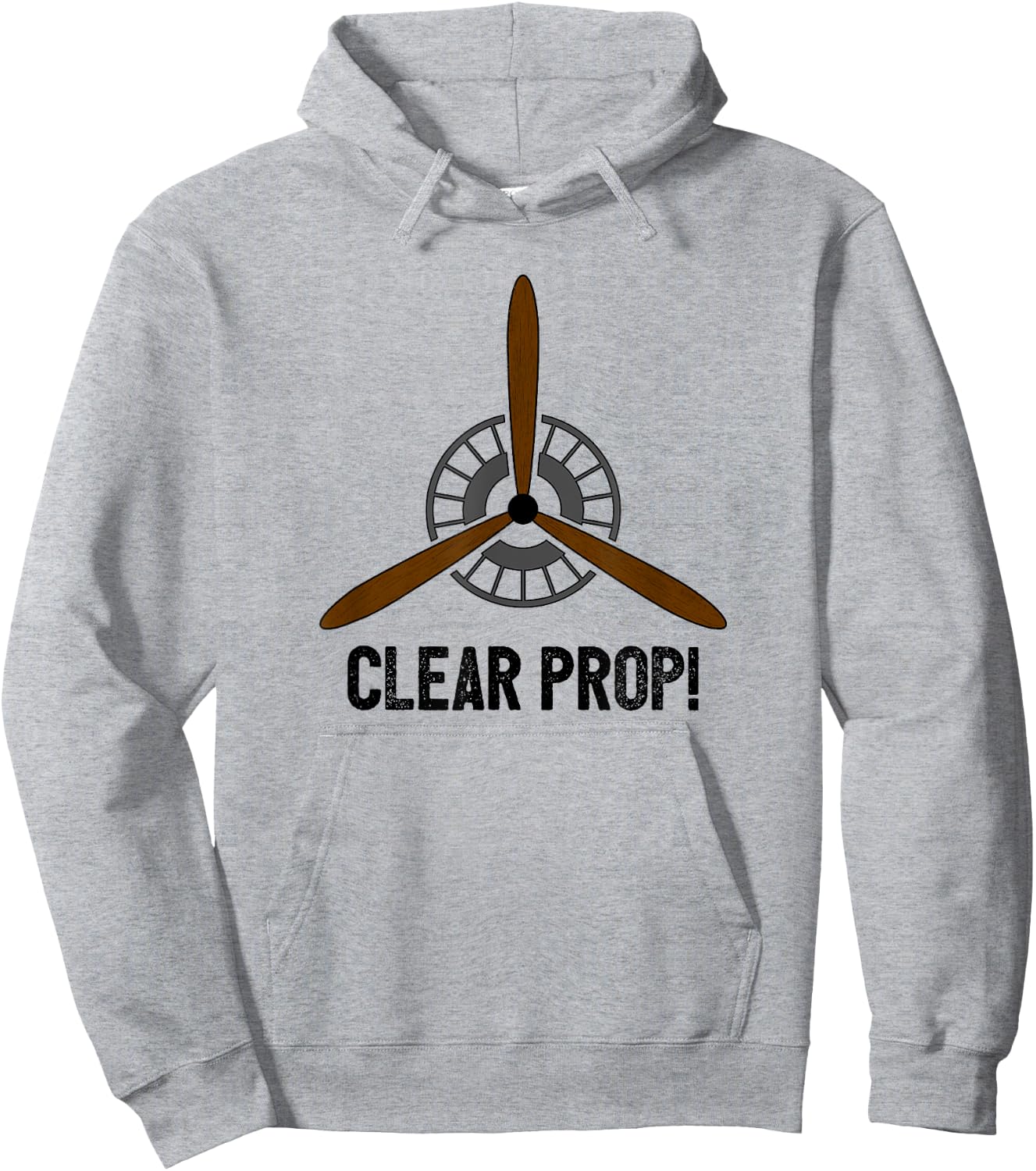 Clear Prop Aviation Airplane Pilot Propeller Hoodie - Hoodie | Ash