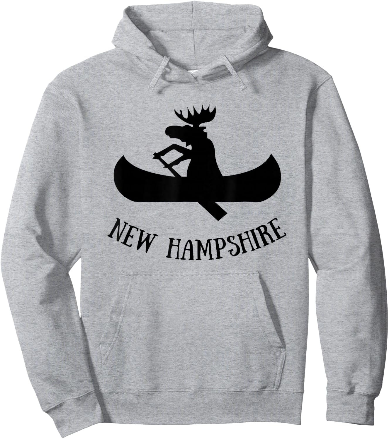 New Hampshire | Moose Canoe Vacation t shirt Hoodie - Hoodie | Ash
