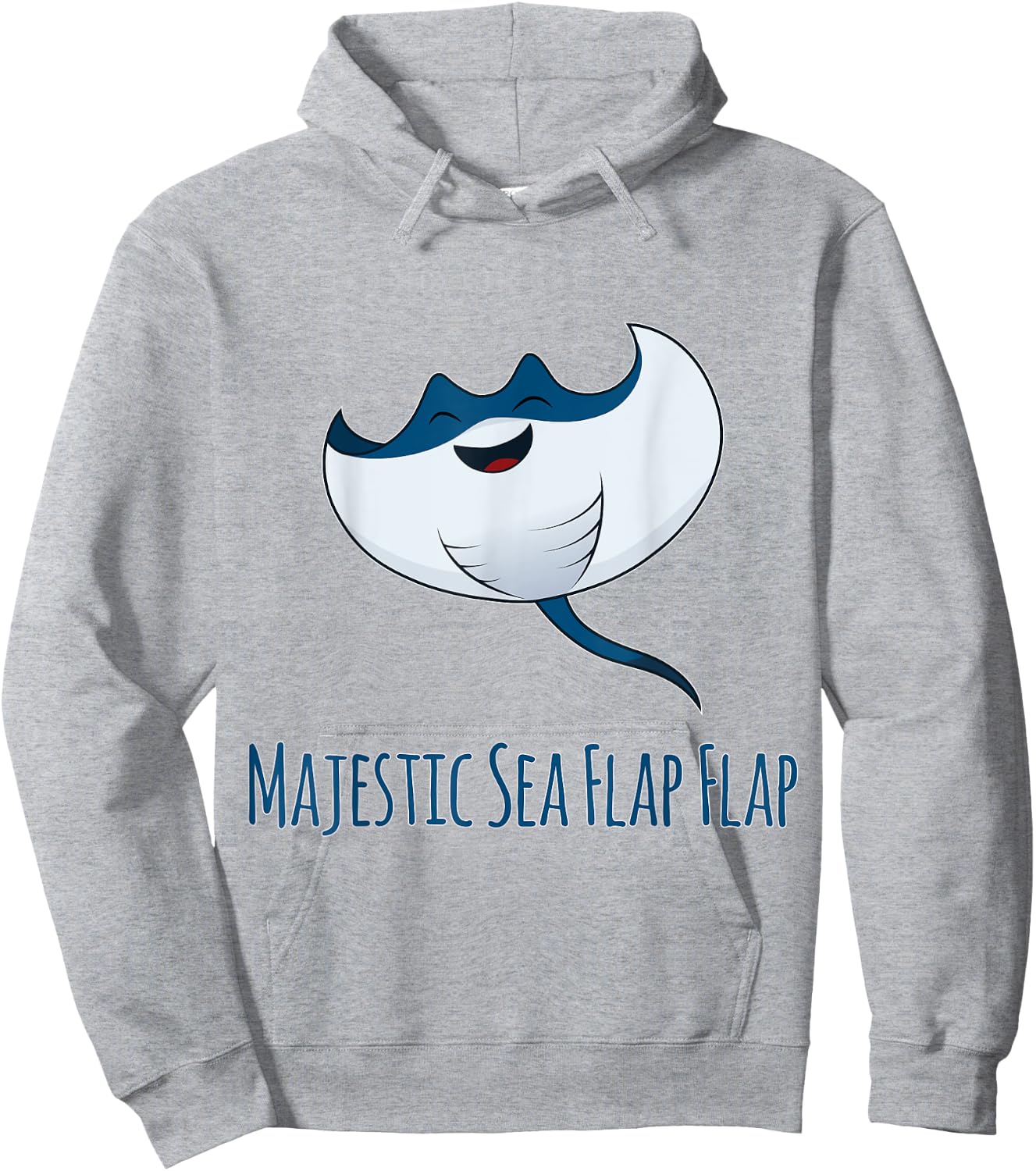 Manta Ray Majestic Sea Flap Flap Short Sleeved Hoodie - Hoodie | Ash