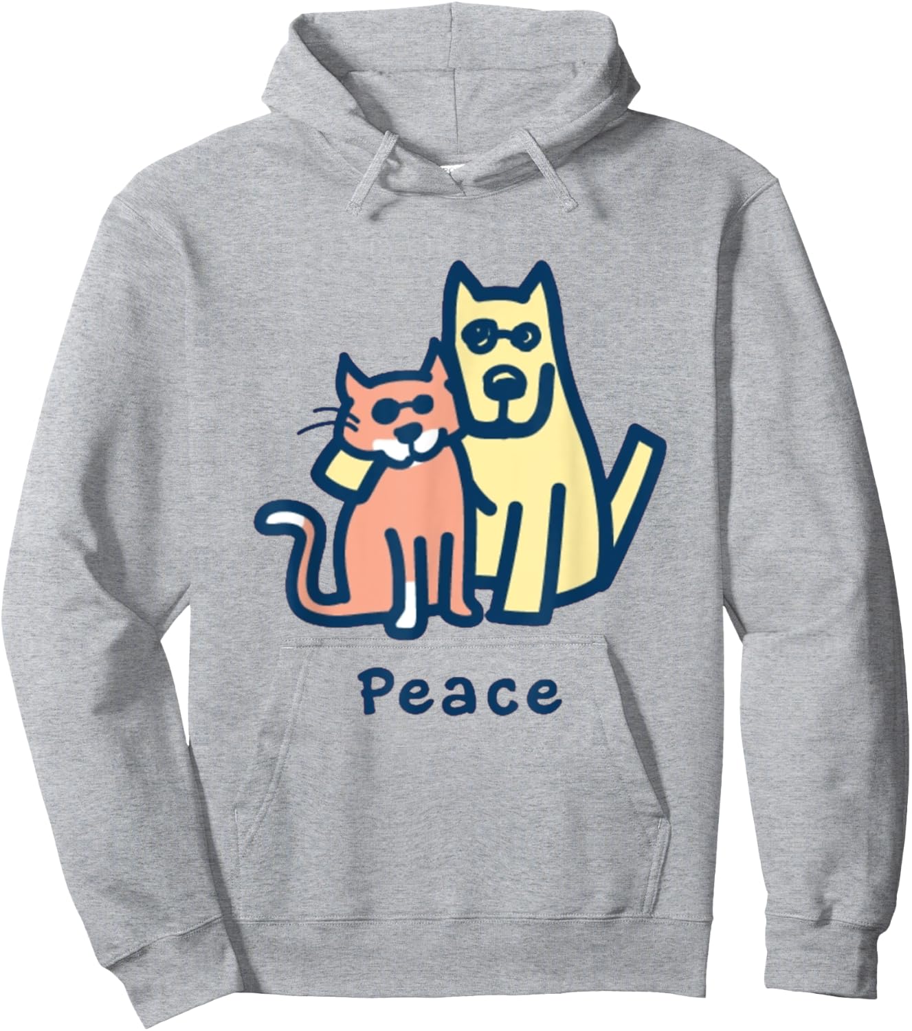 Cat Mom Dog Mom Peace Together I Love Pets Hoodie - Hoodie | Ash