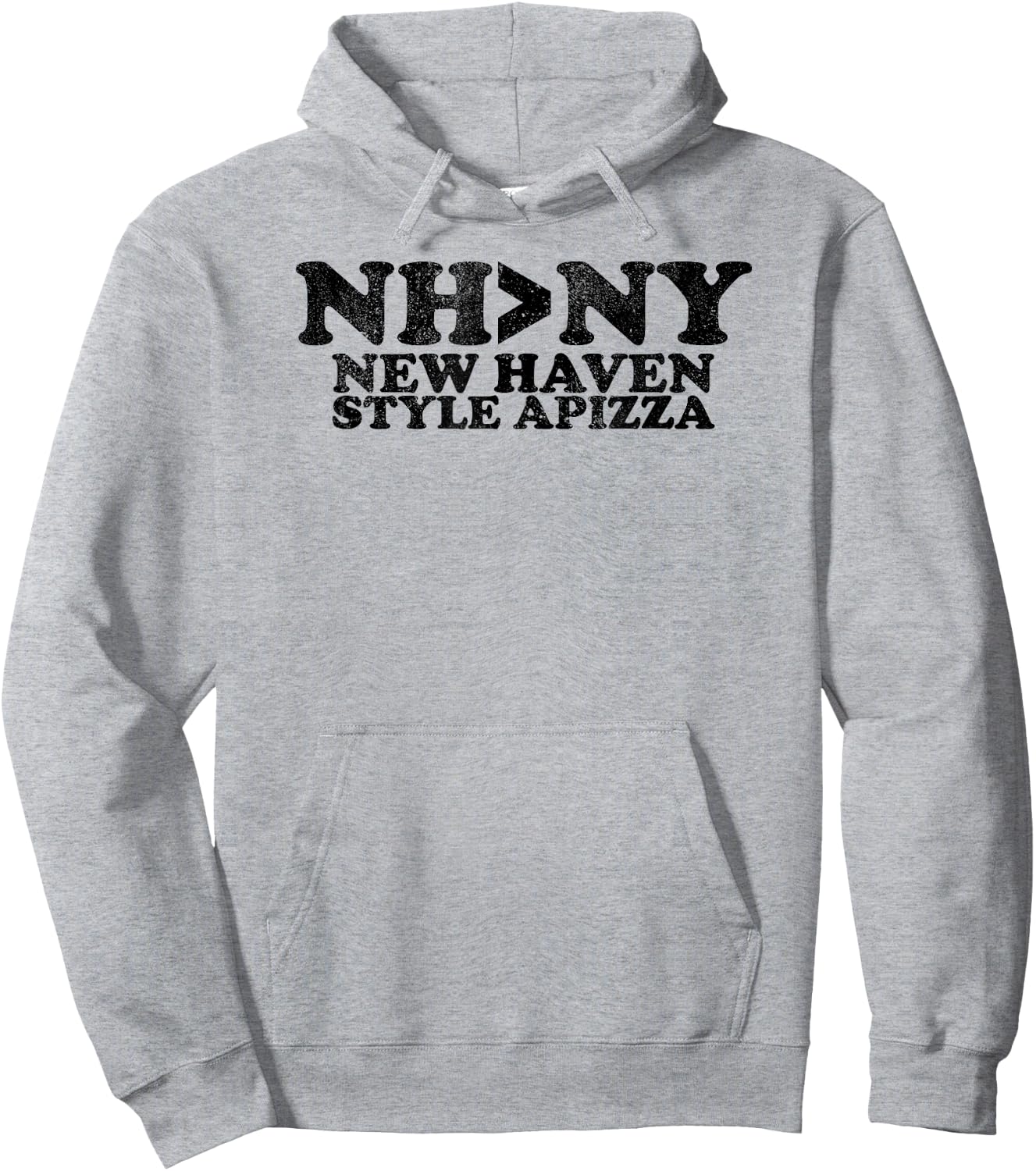 NH>NY New Haven Style Apizza Shirt Pizza Hoodie - Hoodie | Ash