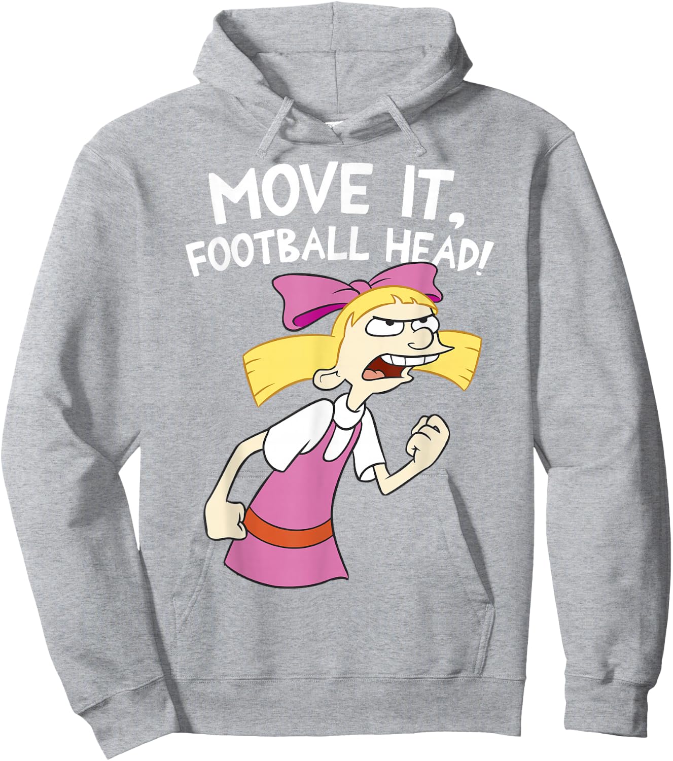 Hey Arnold! Helga Move It Football Head Small Hoodie - Hoodie | Ash
