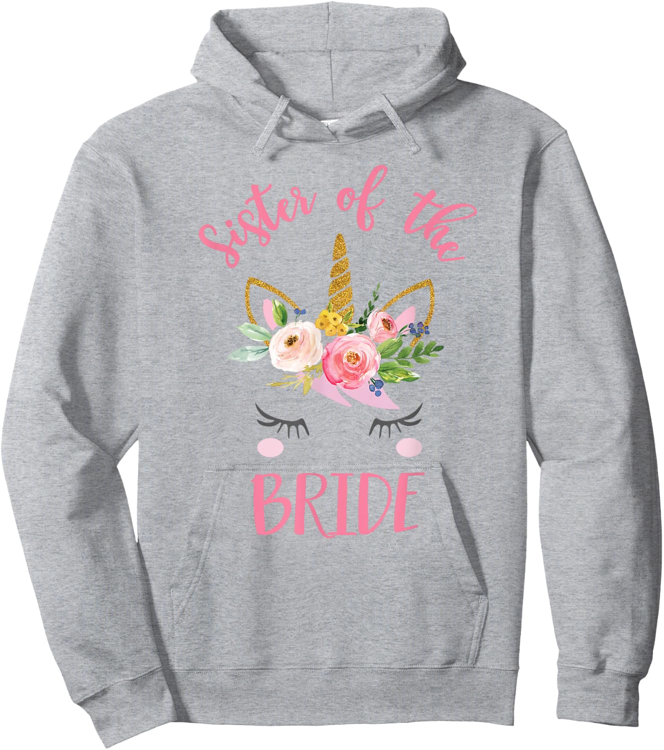 Unicorn Sister of the Bride , Wedding Gift Hoodie - Hoodie | Ash