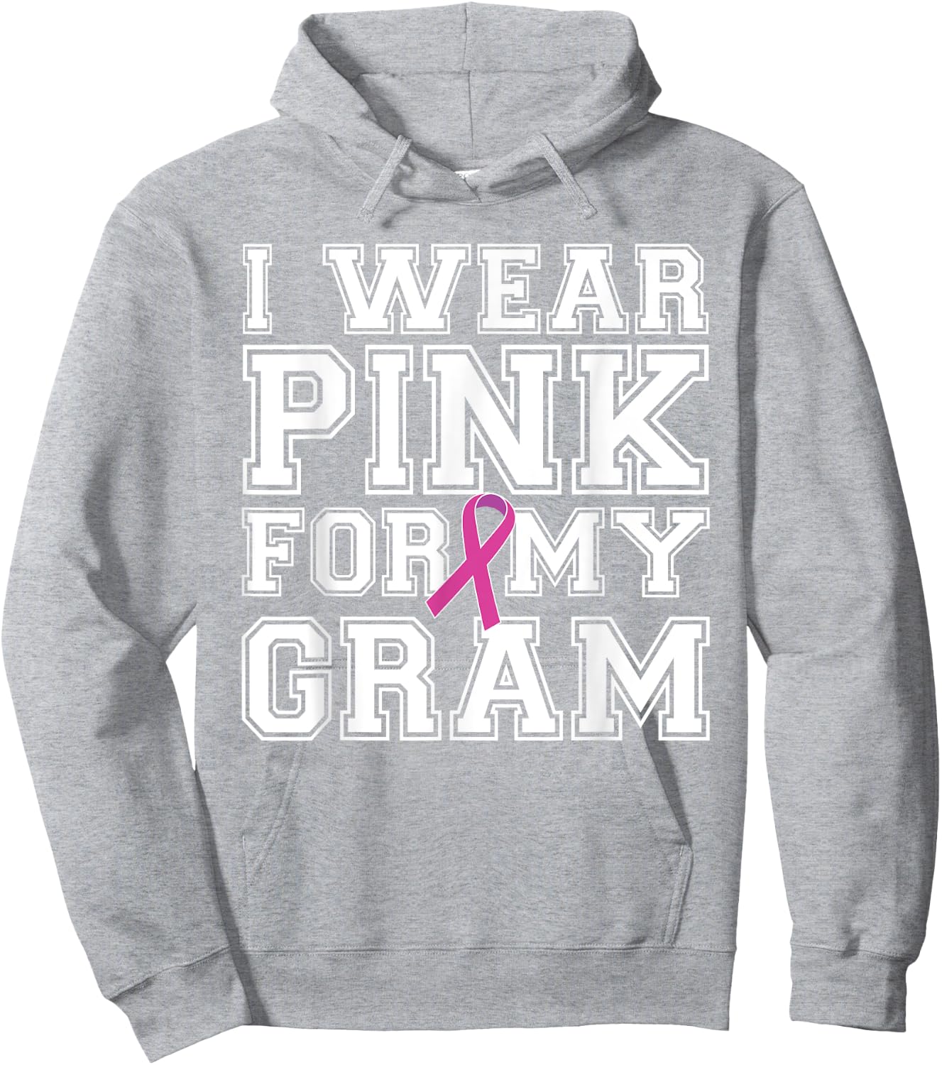 I Wear Pink for My Gram Breast Cancer Awareness Hoodie - Hoodie | Ash