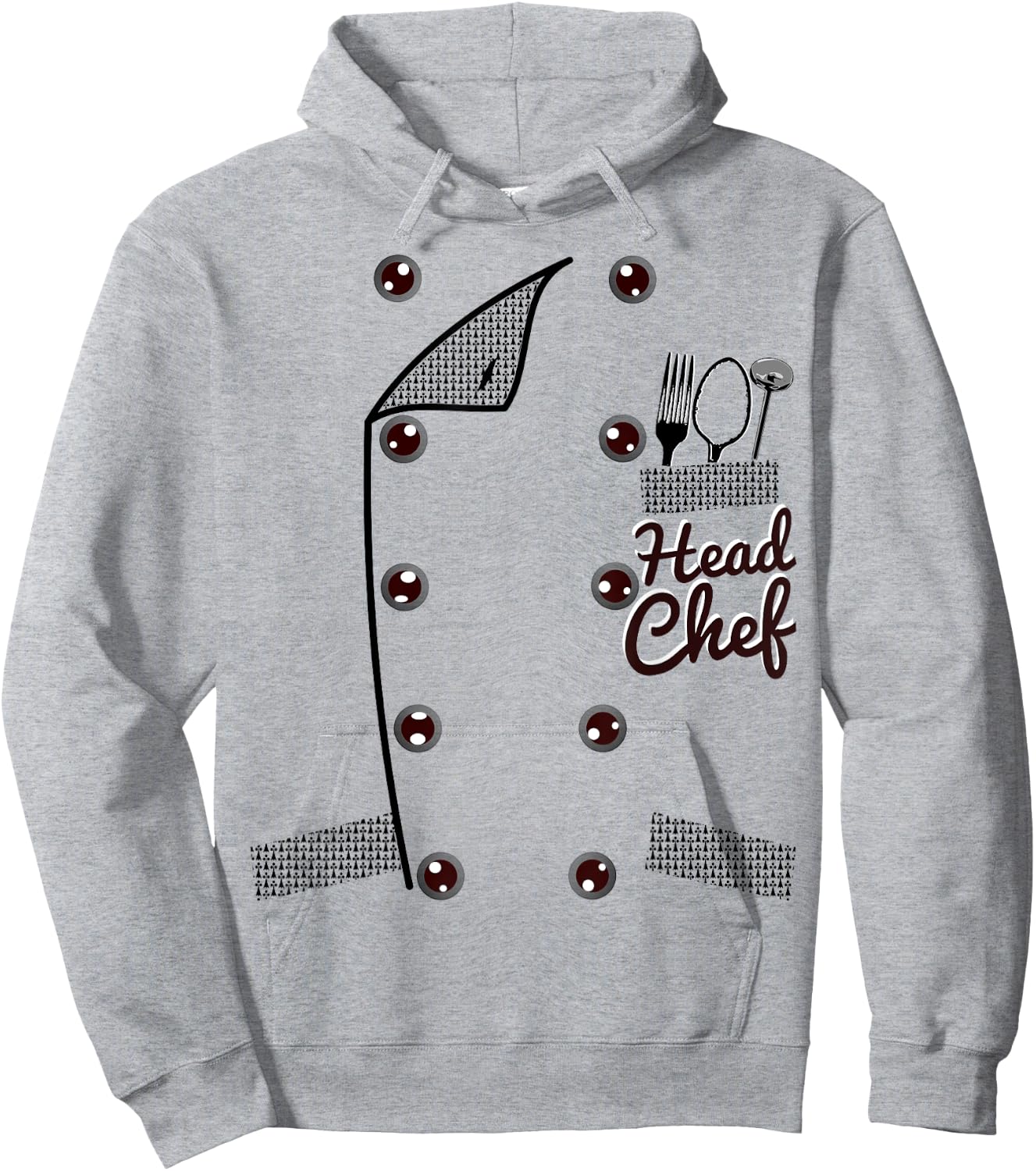 Head Chef Uniform Jacket Funny Faux Costume Hoodie - Hoodie | Ash