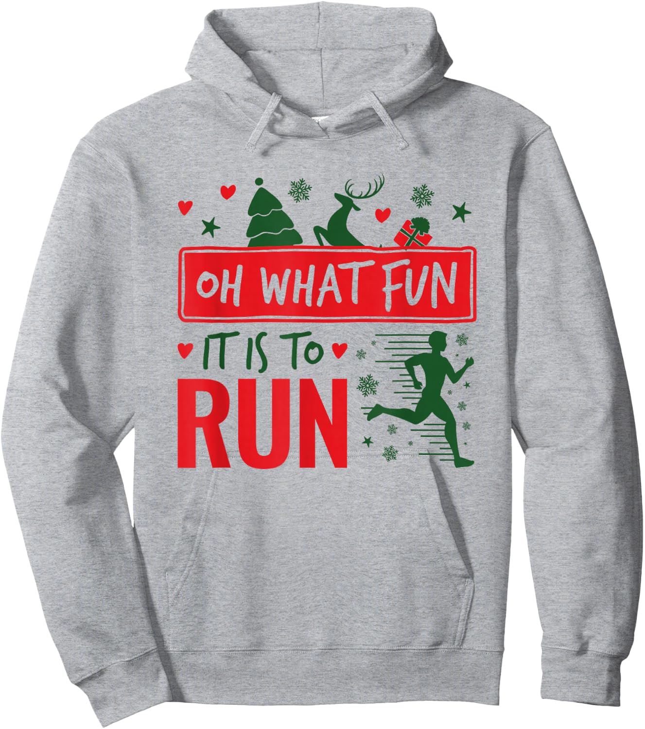 Oh What Fun It Is To Run Runner Christmas Hoodie - Hoodie | Ash