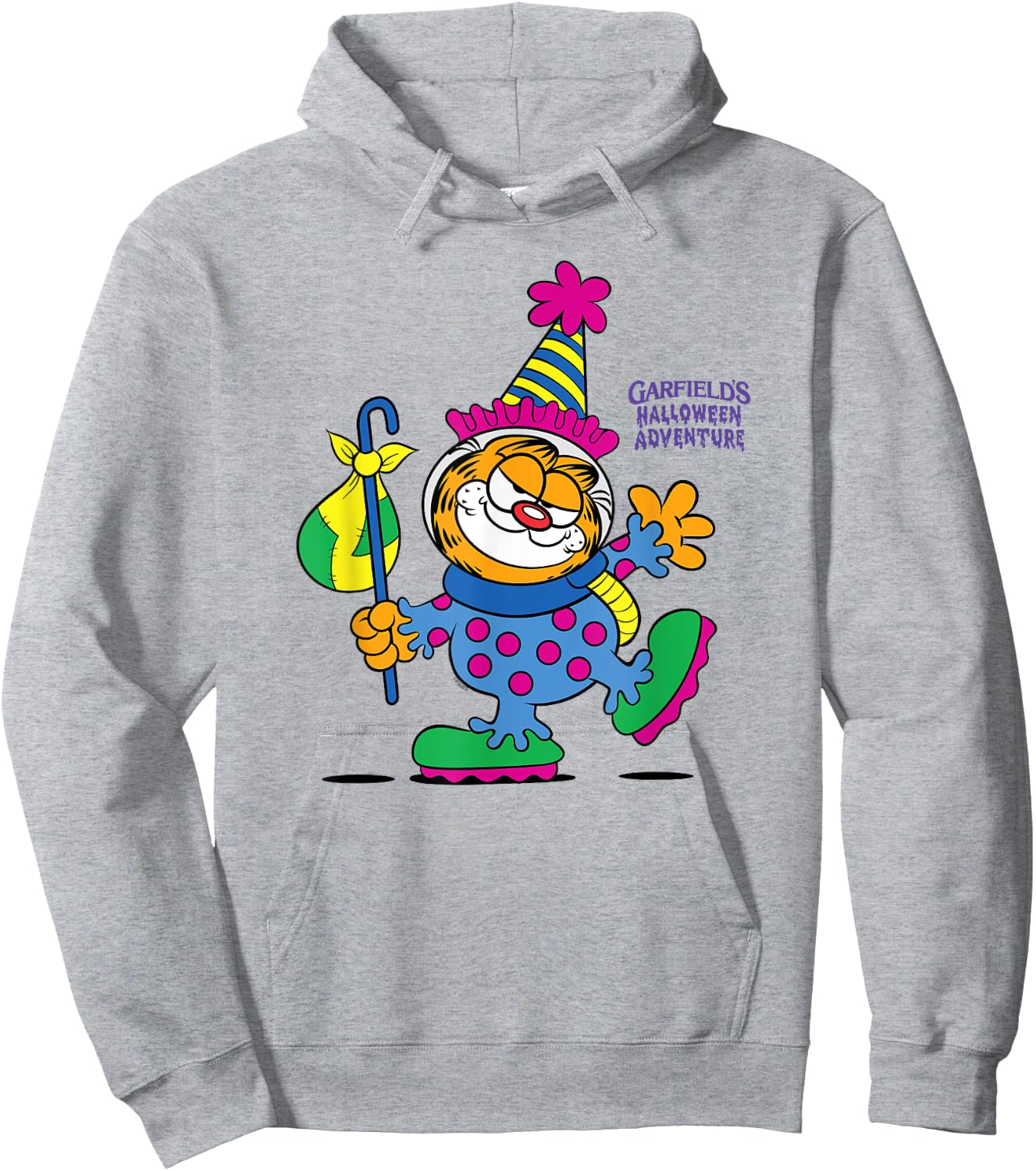 Garfield Clown Halloween Adventure Cartoon Cat Hoodie - Hoodie | Ash