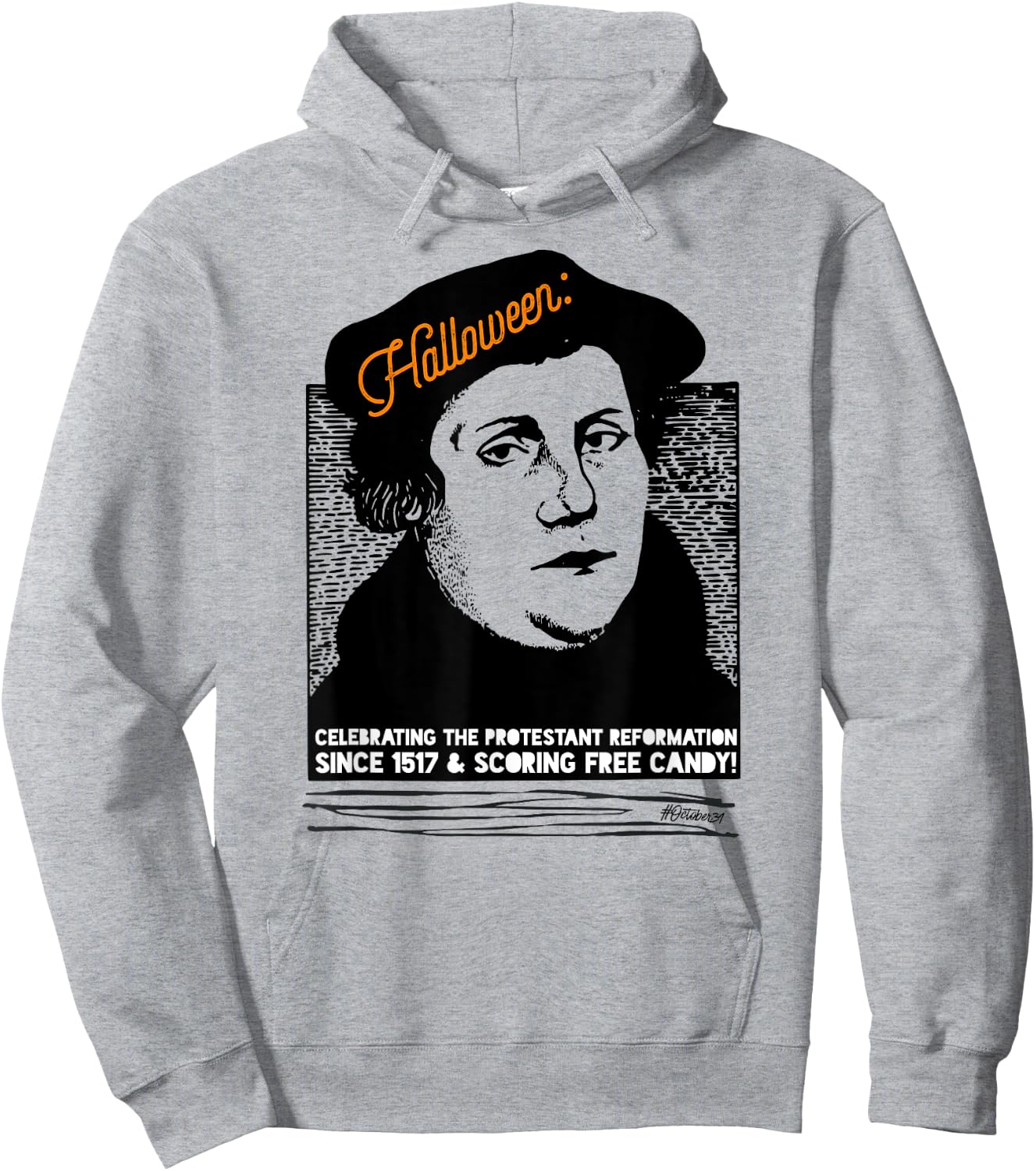 Martin Luther Halloween Free Candy Lutherween Hoodie - Hoodie | Ash