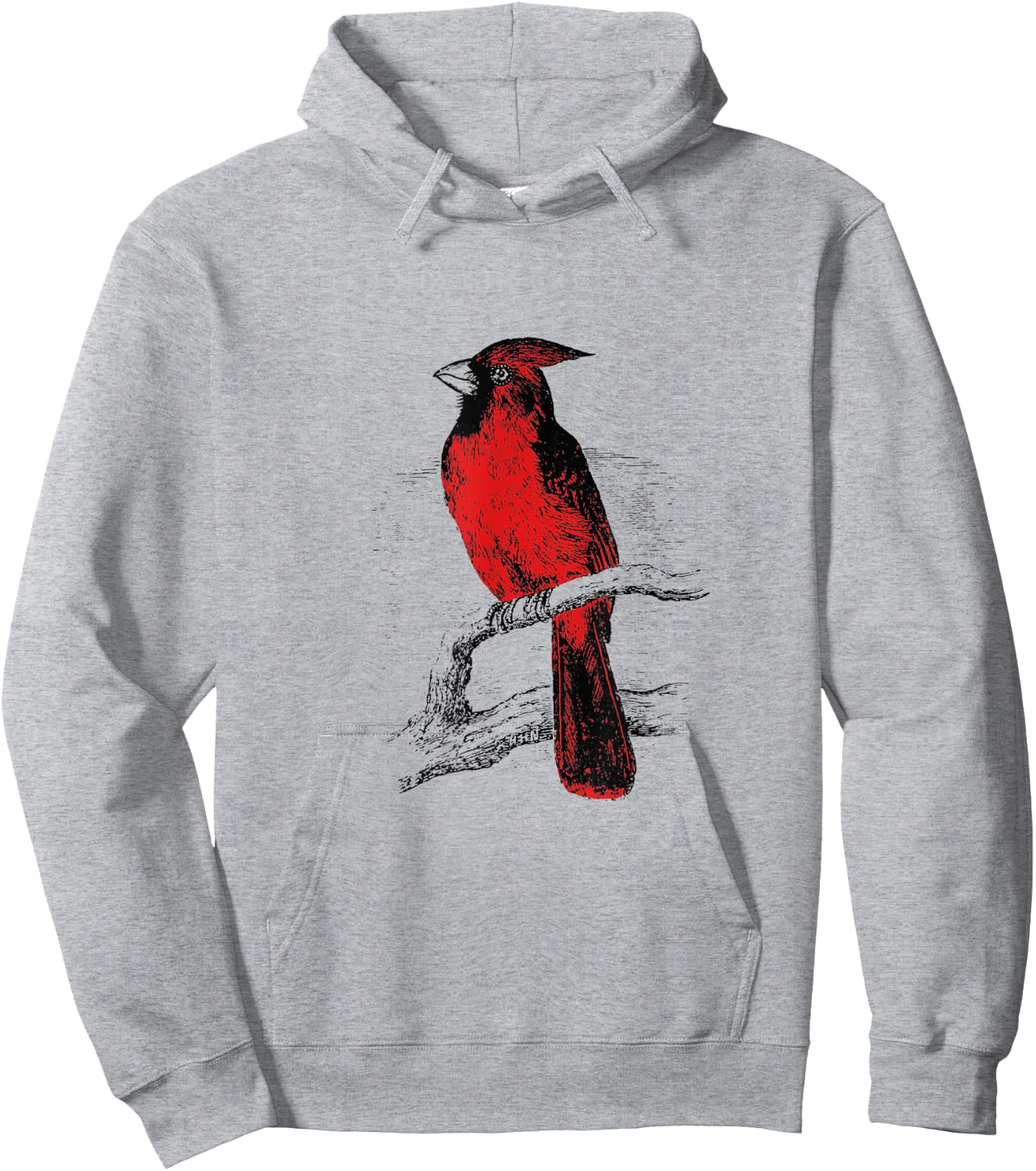 Red Cardinal Bird love bird watching Vintage Hoodie - Hoodie | Ash