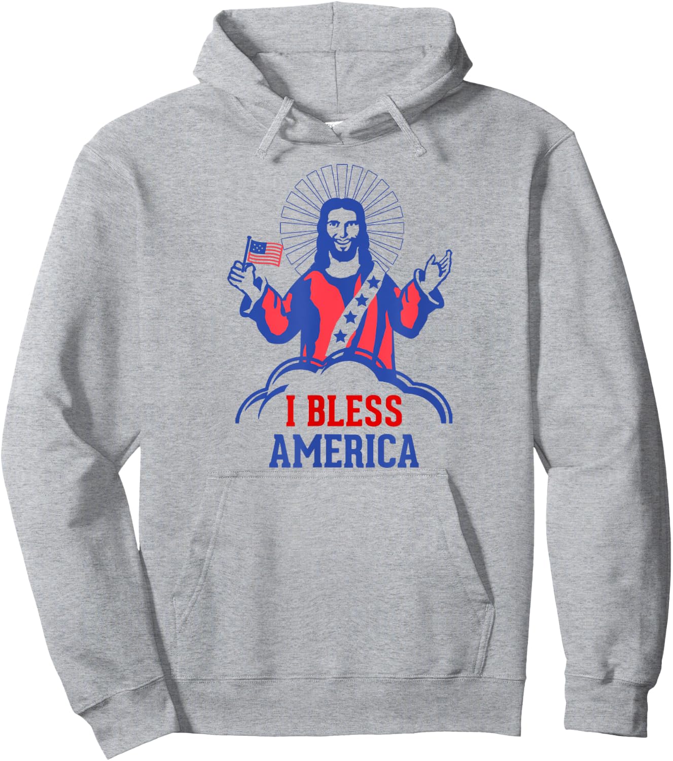 Jesus Loves the USA : God Bless America Hoodie - Hoodie | Ash