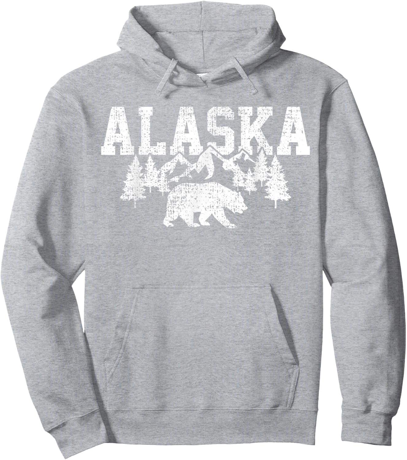 Alaska Mountains Forest Hunting USA Hoodie - Hoodie | Ash