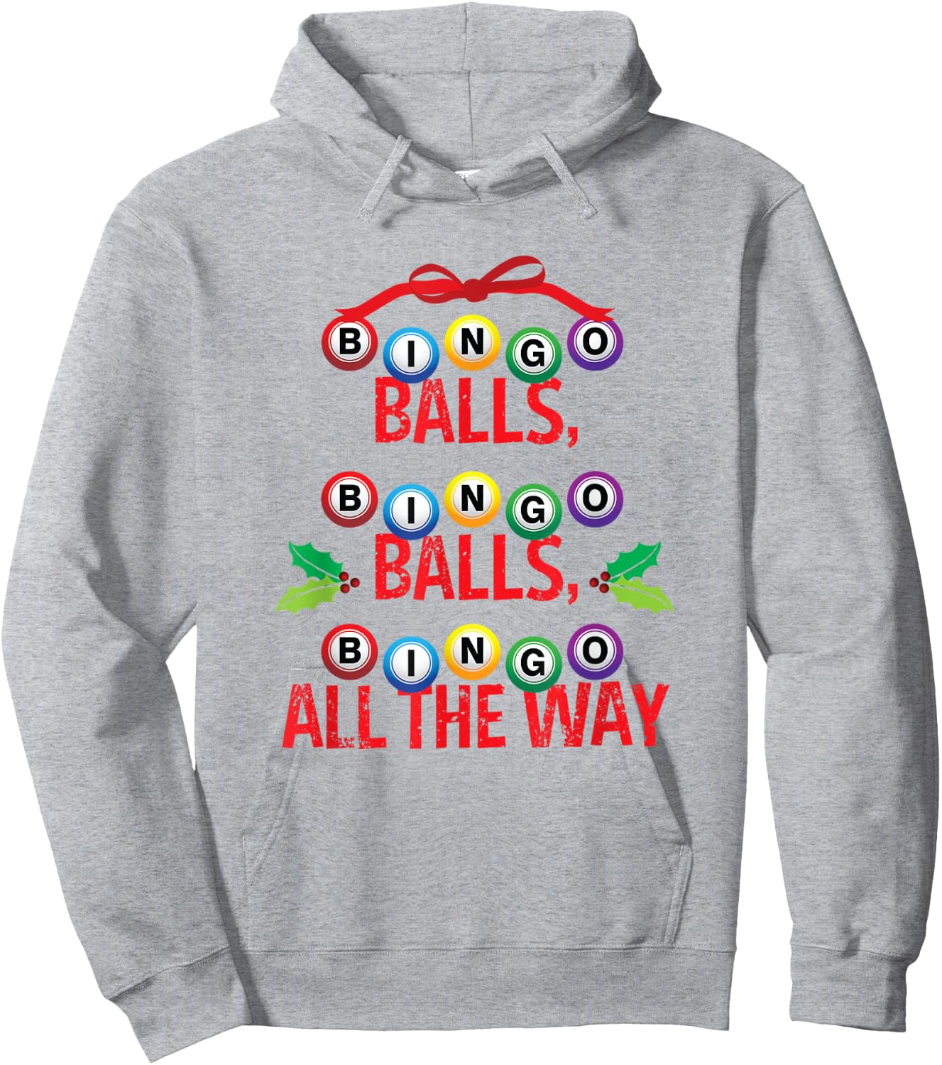 Funny Bingo Christmas Holiday Gift Apparel Hoodie - Hoodie | Ash