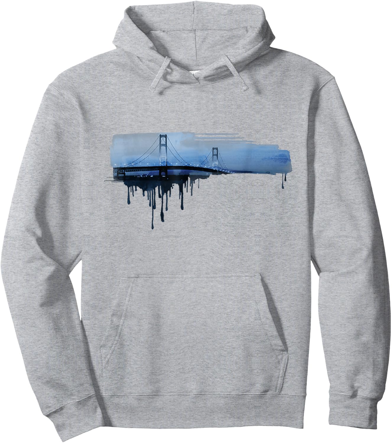 Mackinac Bridge Michigan Relaxed Fit Hoodie - Hoodie | Ash
