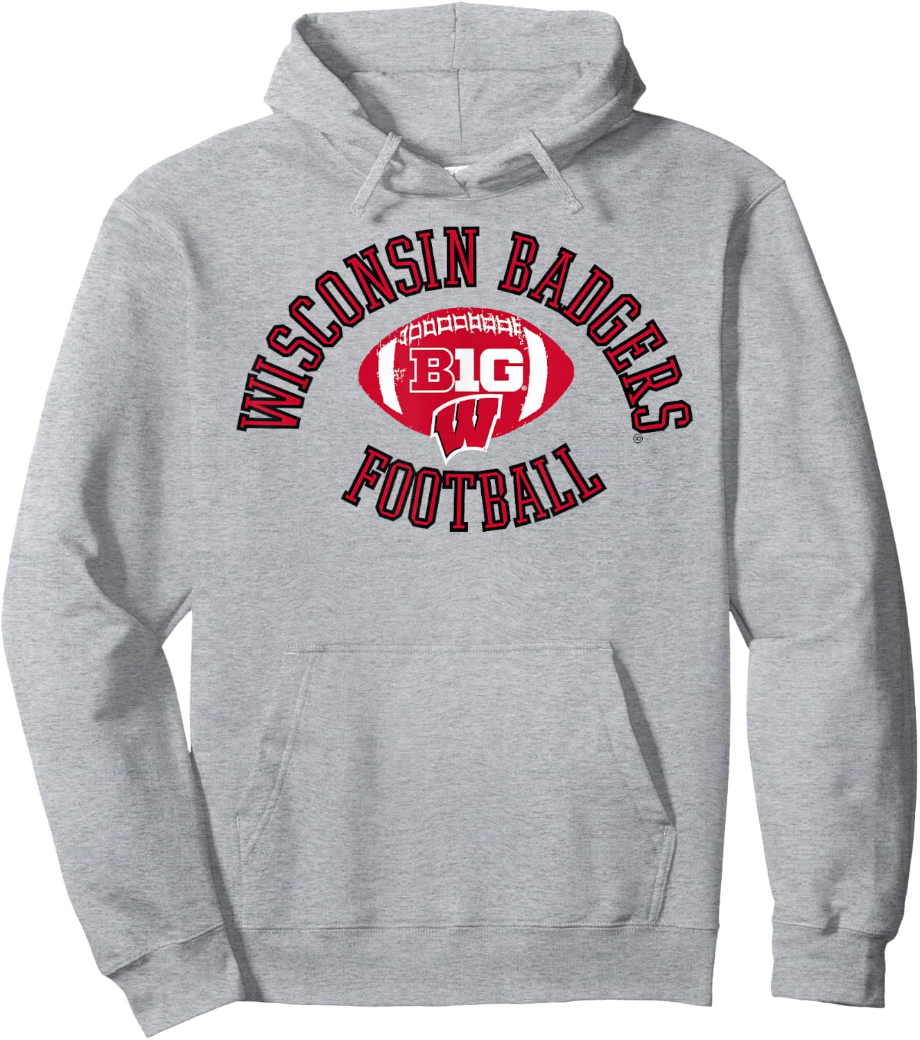 Wisconsin Badgers Big 10 Football Huddle Gray Hoodie - Hoodie | Ash
