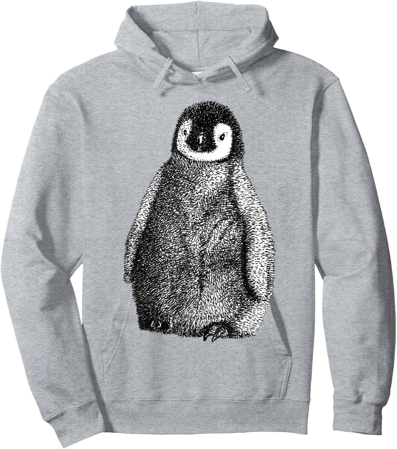 Cute Baby Emperor Penguin Illustration Hoodie - Hoodie | Ash