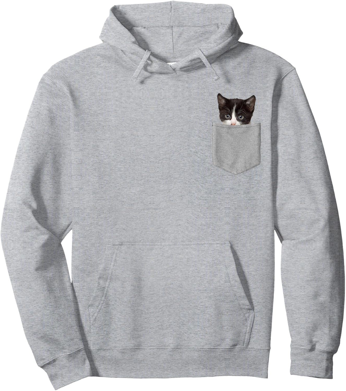 Cute Cat Peeking in Pocket Cat Lover Hoodie - Hoodie | Ash