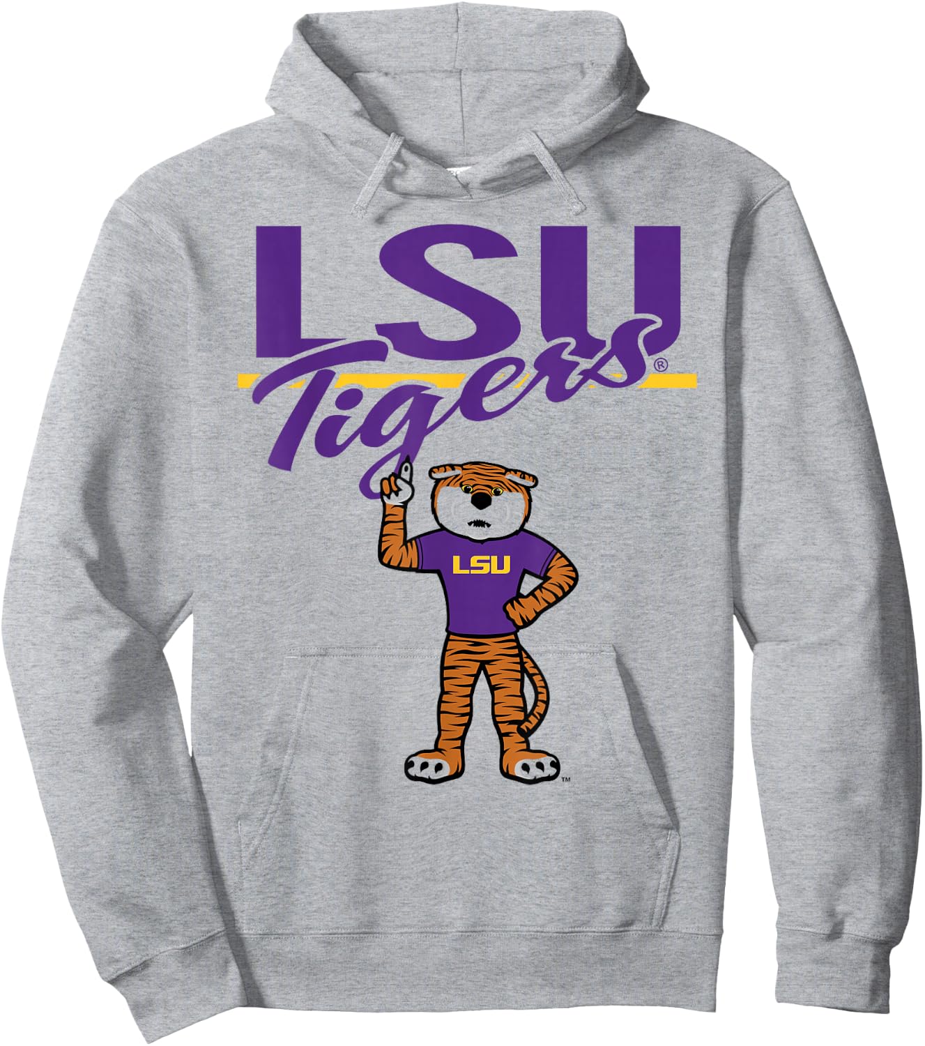 LSU Tigers Mascot White Officially Licensed Hoodie - Hoodie | Ash