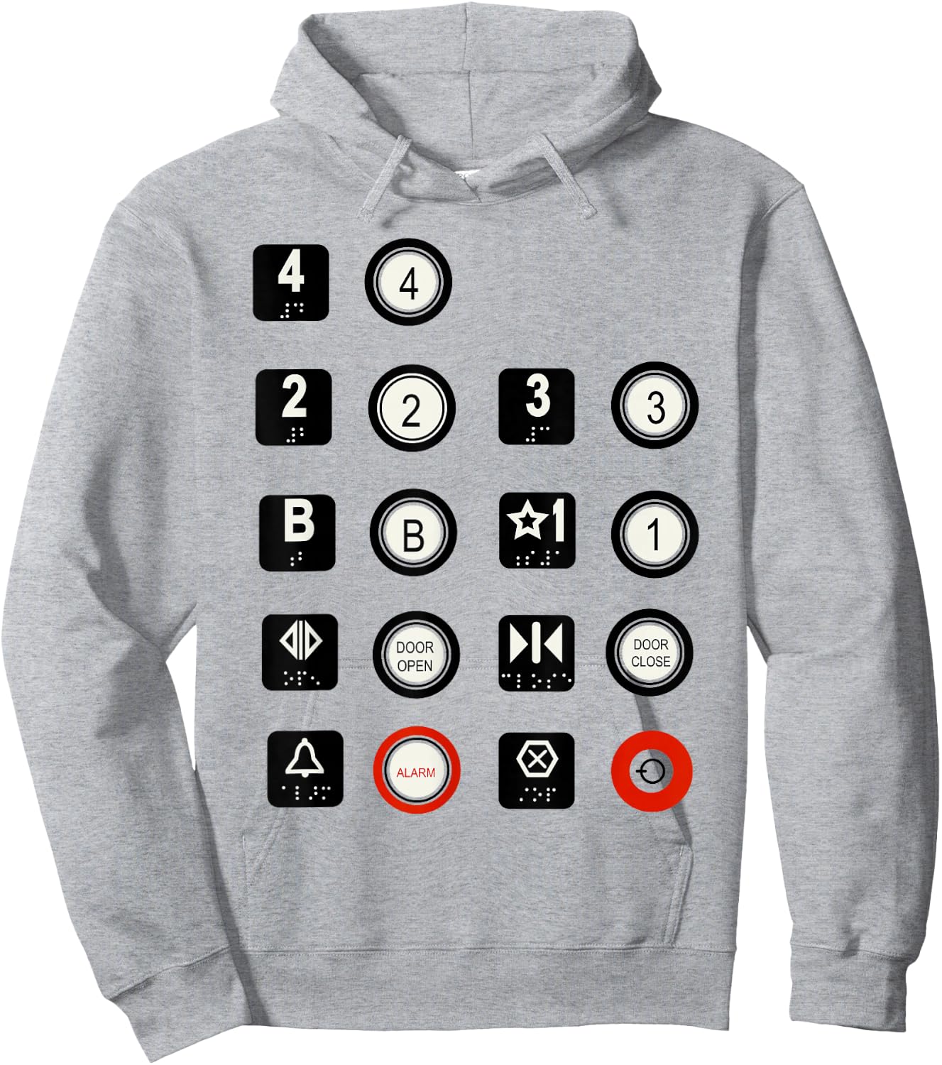 Elevator Elevator Buttons Hoodie - Hoodie | Ash