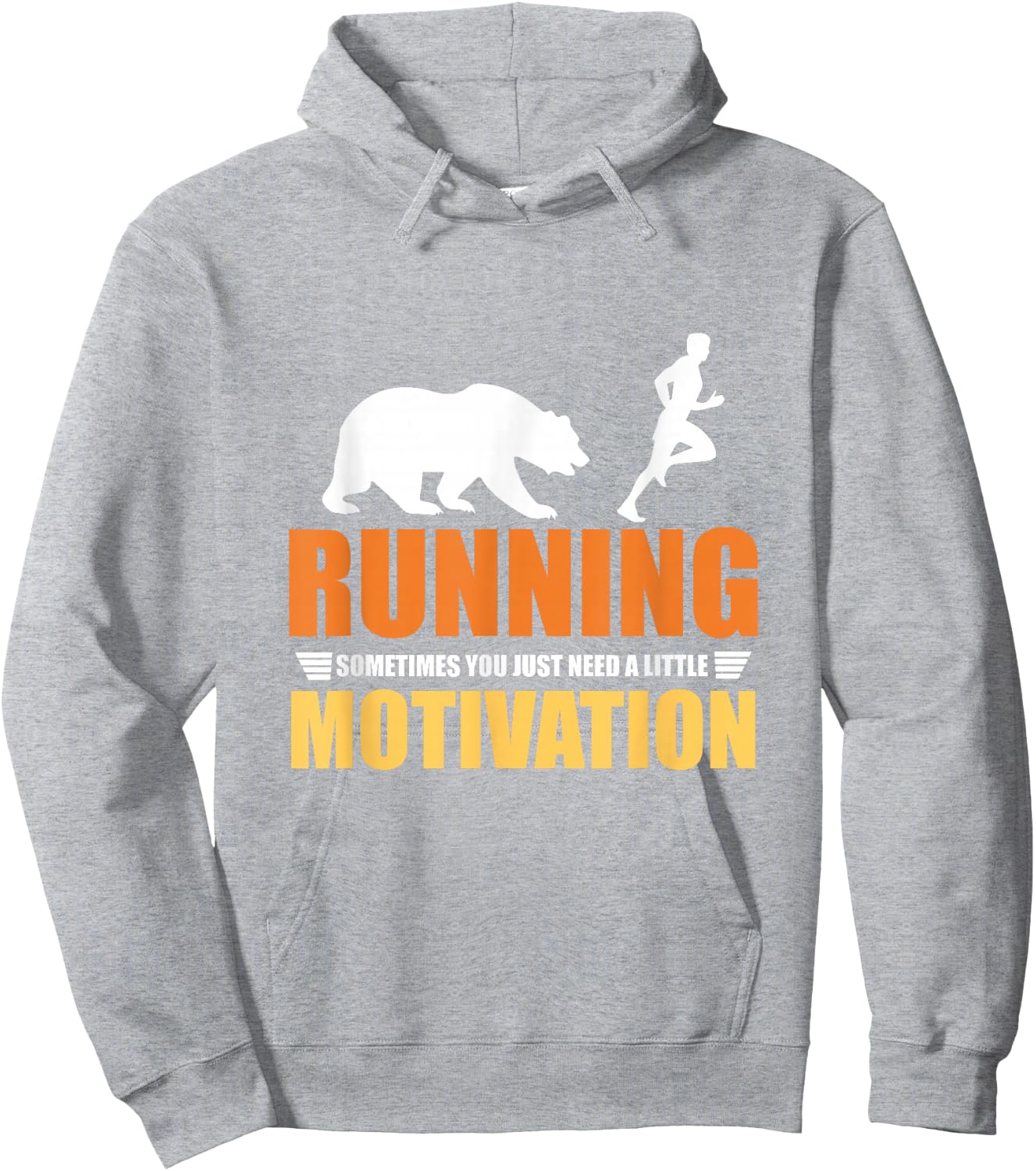 Running Needs A Little Motivation Bear Chasing Hoodie - Hoodie | Ash