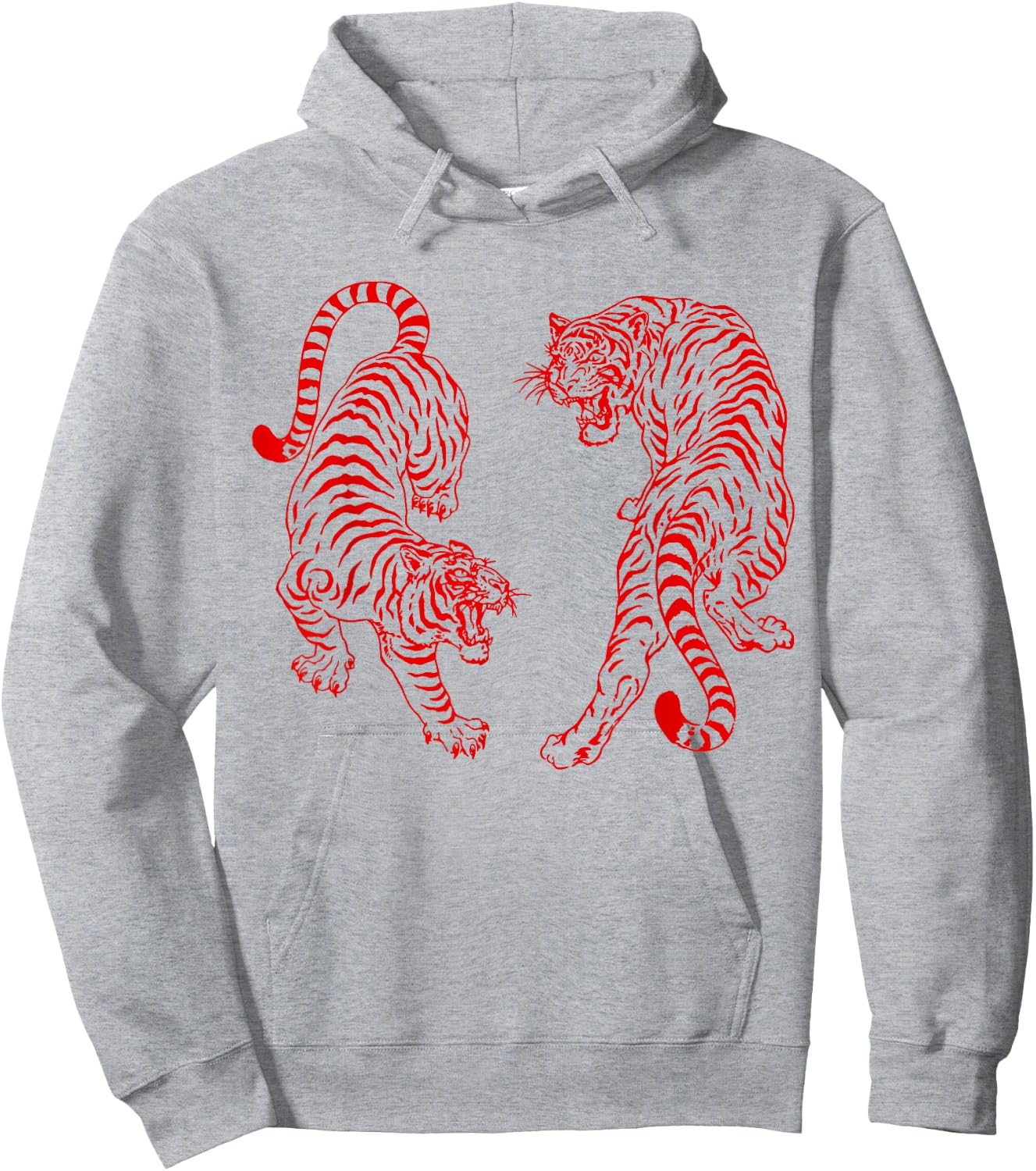 Vintage Tiger Yin Yang Graphic Men Women Hoodie - Hoodie | Ash