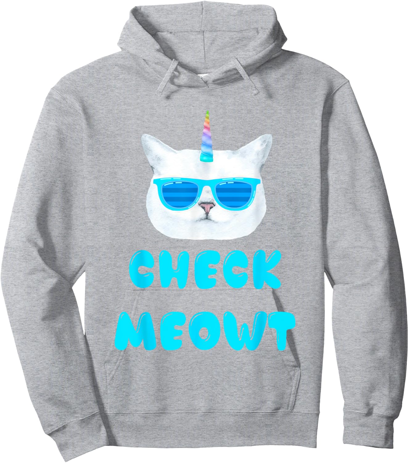 Check Meowt Caticorn T shirt Hoodie - Hoodie | Ash