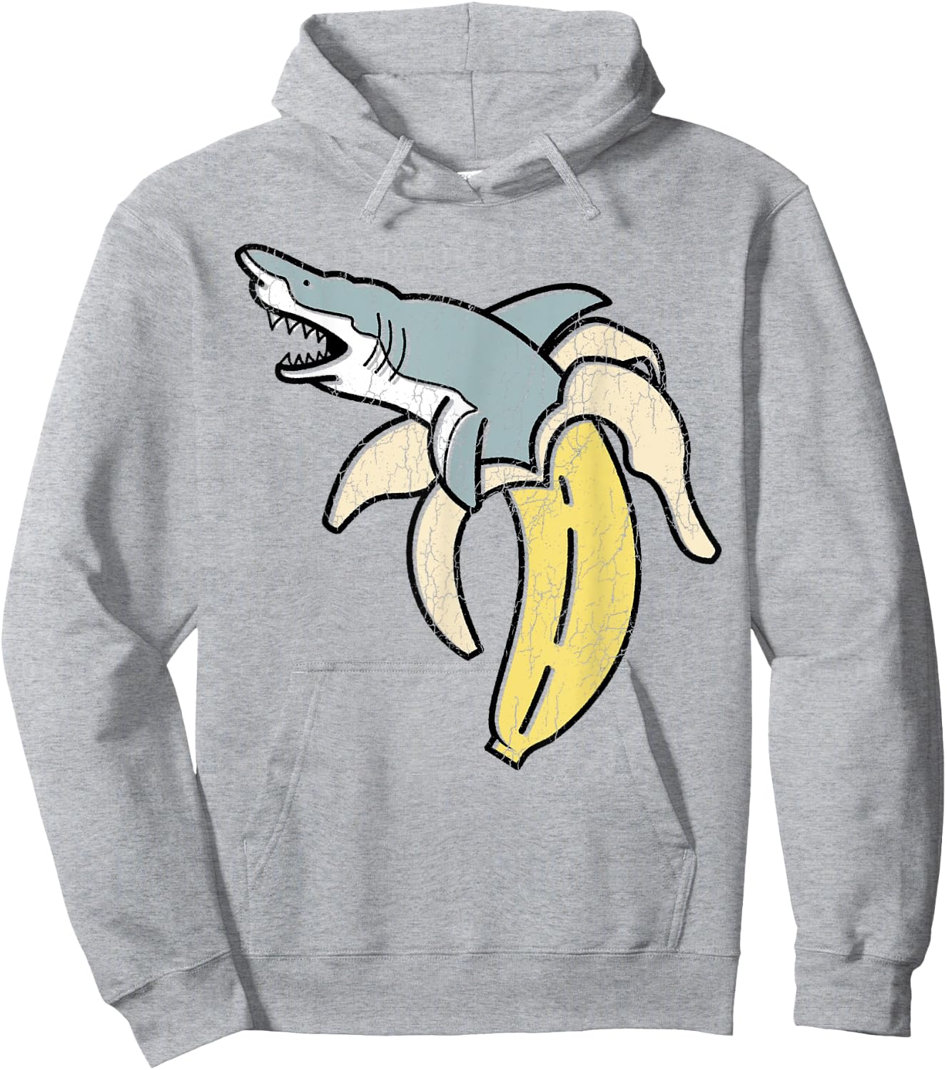 Cute Banana Shark Shirt Gift Animal Lovers Hoodie - Hoodie | Ash