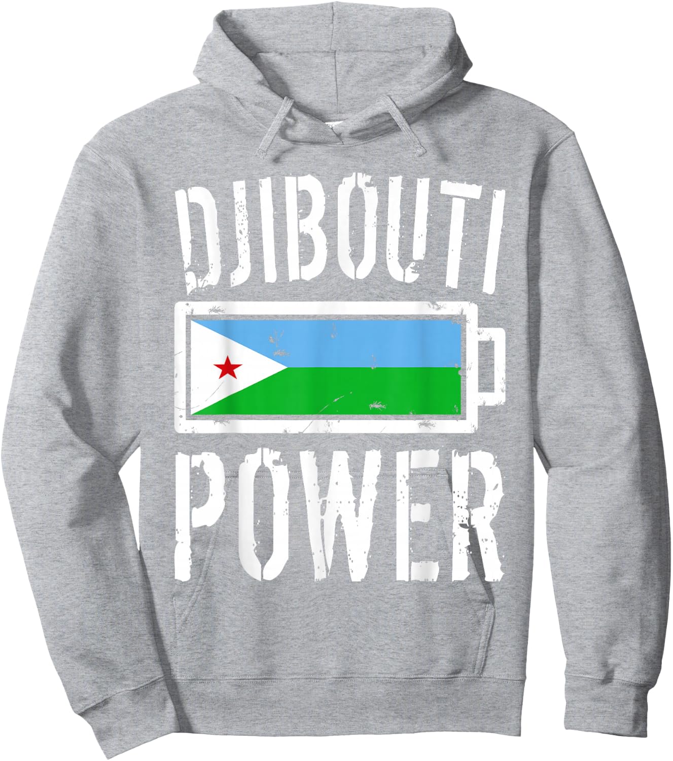 Djibouti Flag | Djibouti Power Battery Proud Hoodie - Hoodie | Ash