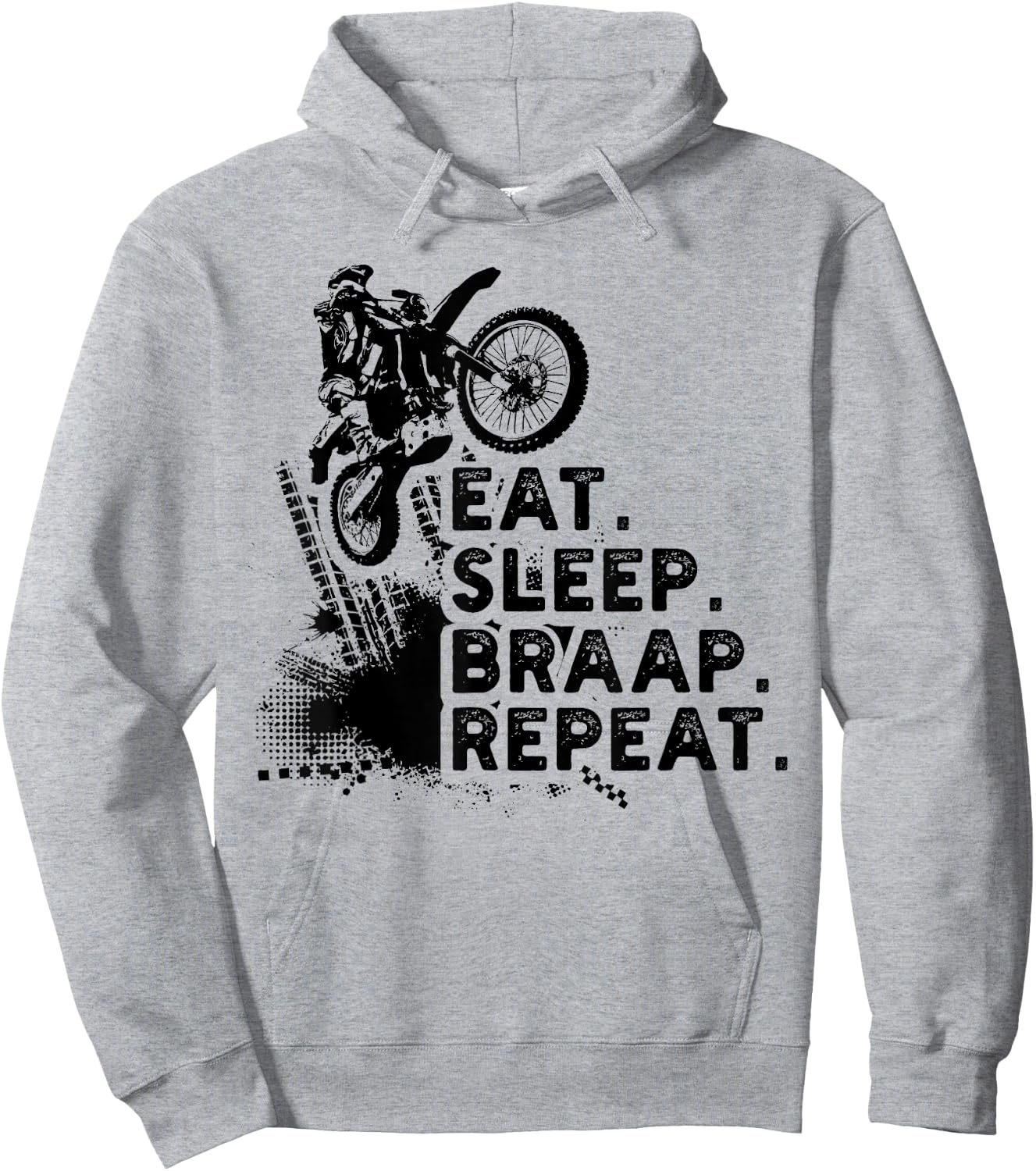 Eat Sleep Braap Repeat Funny Dirt Bike Gift Hoodie - Hoodie | Ash