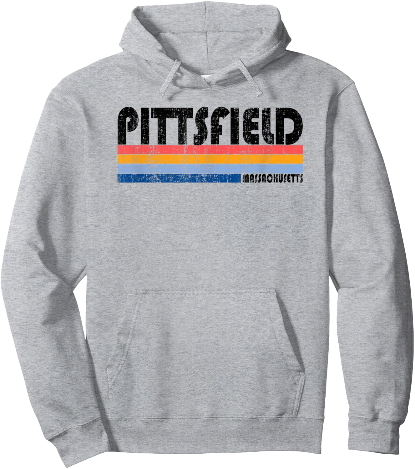 Vintage 70s 80s Style Pittsfield, Massachusetts Hoodie - Hoodie | Ash
