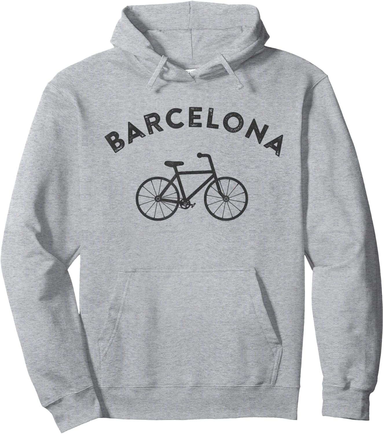 Barcelona City Bike Retro Style Cycling Spain Hoodie - Hoodie | Ash