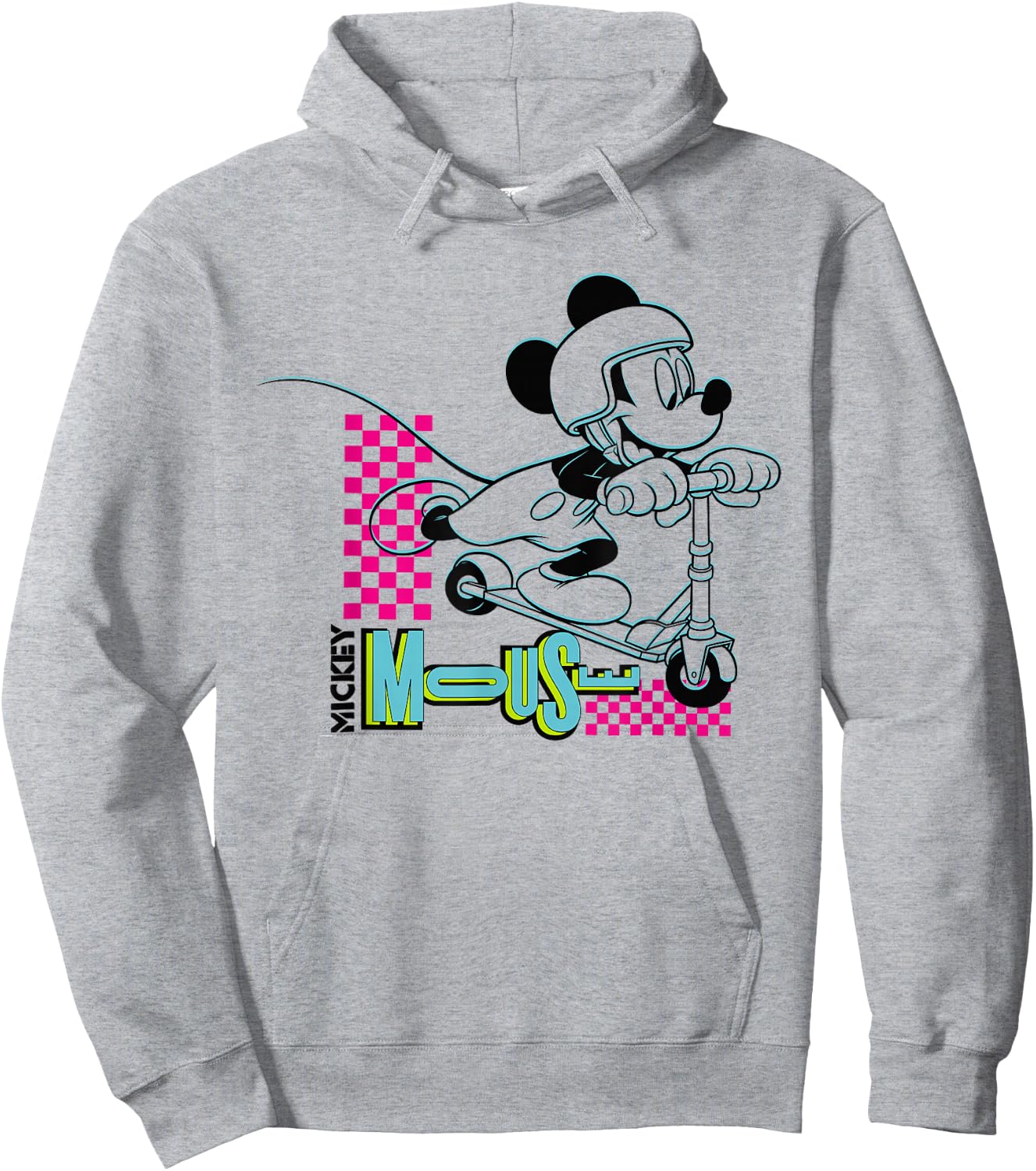 Disney Mickey Mouse Retro 80s Scooter Hoodie - Hoodie | Ash