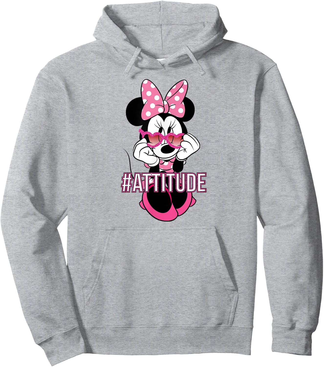 Minnie Mouse - Attitude Heart Sunglasses Hoodie - Hoodie | Ash