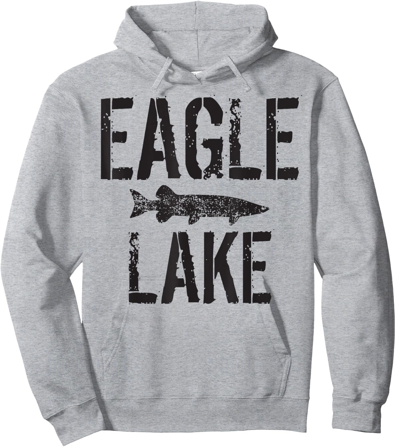 Eagle Lake Muskie Fishing Muskellunge Gift Hoodie - Hoodie | Ash