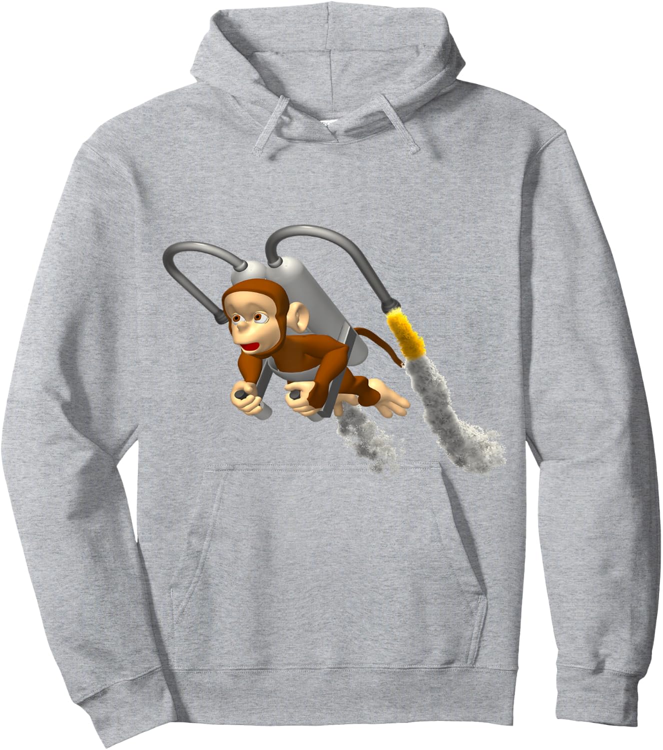 Monkey Flying With Jetpack Hoodie - Hoodie | Ash