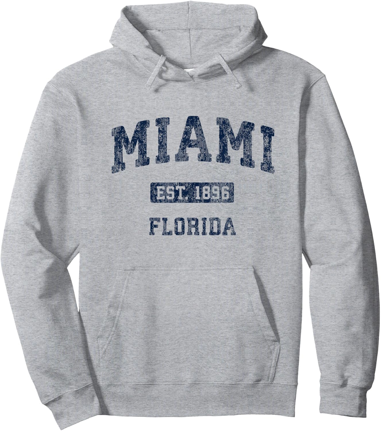 Miami Florida FL Vintage Athletic Sports Design Hoodie - Hoodie | Ash
