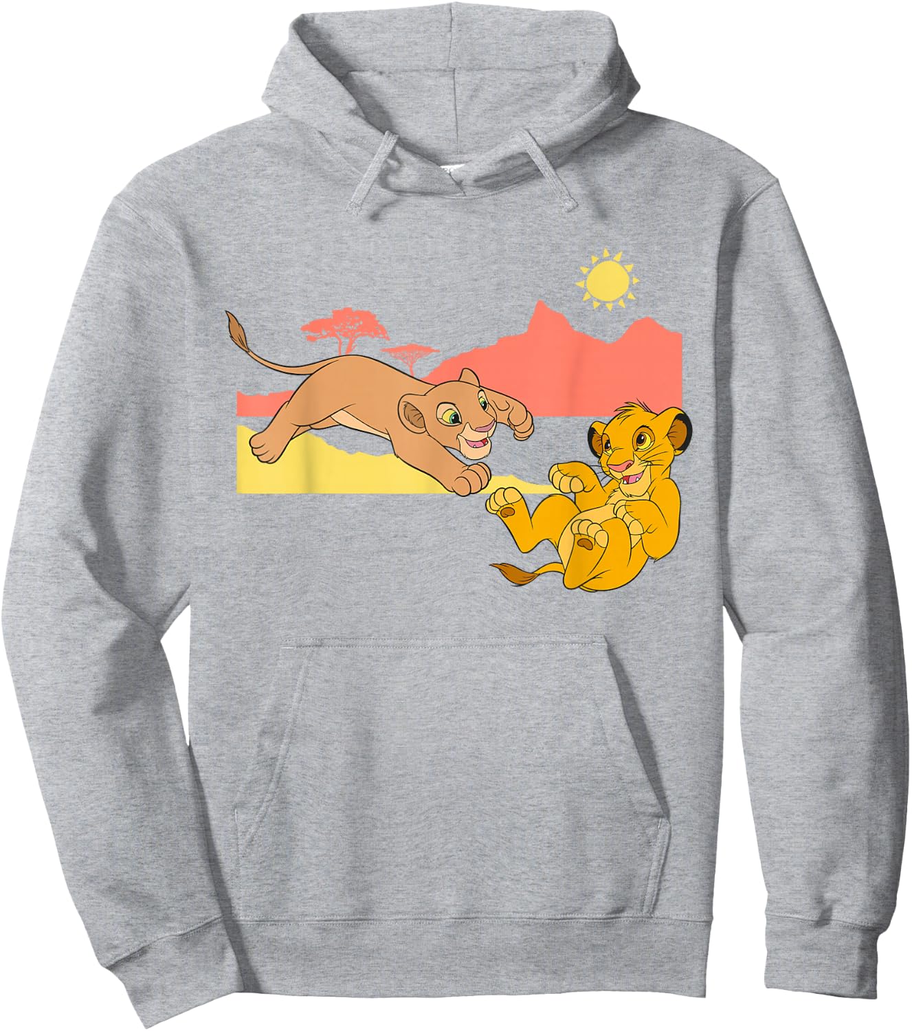 Disney The Lion King Young Simba Nala Playing Hoodie - Hoodie | Ash