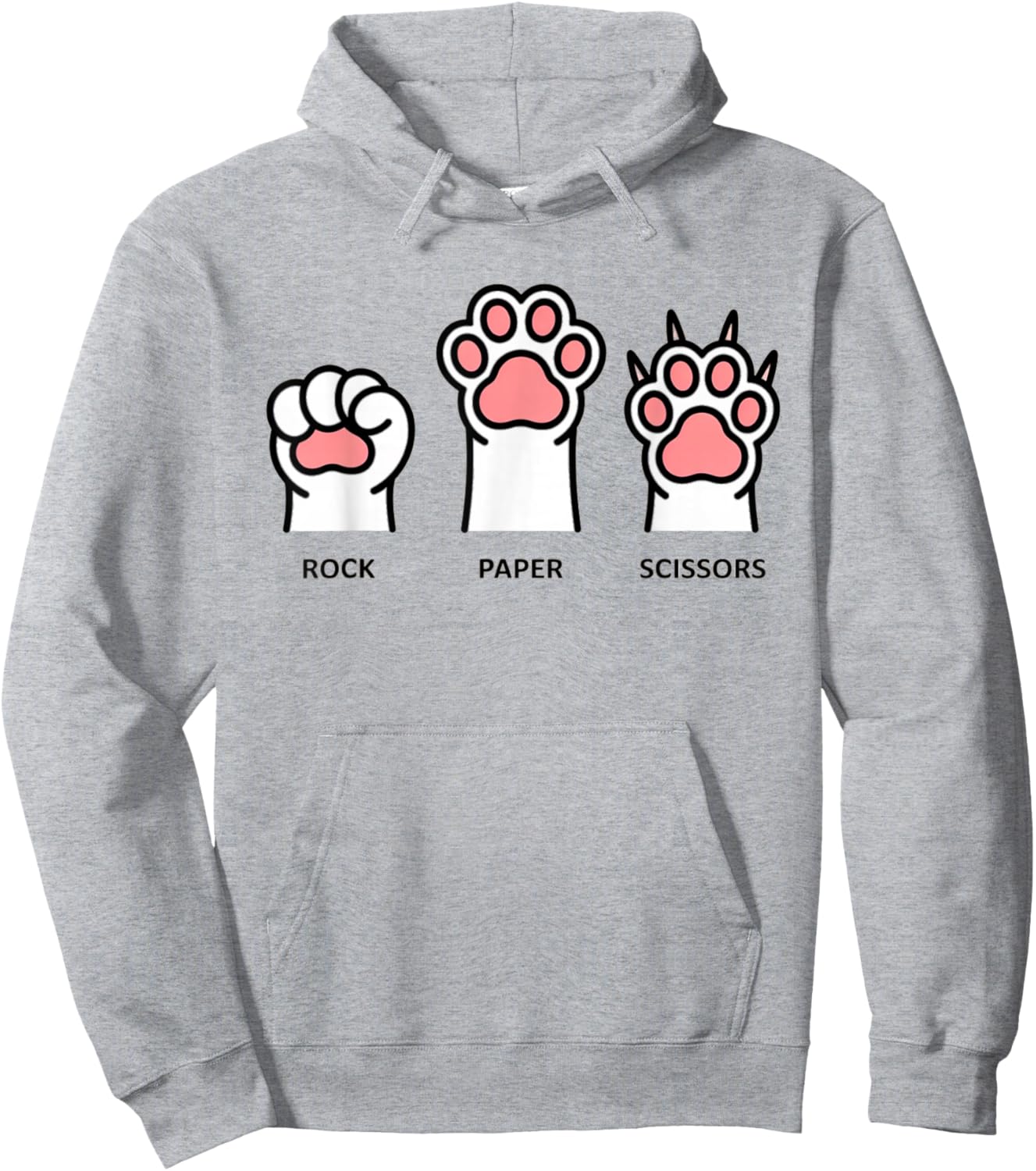 Dog Rock Paper Scissors Paw Funny Hoodie - Hoodie | Ash