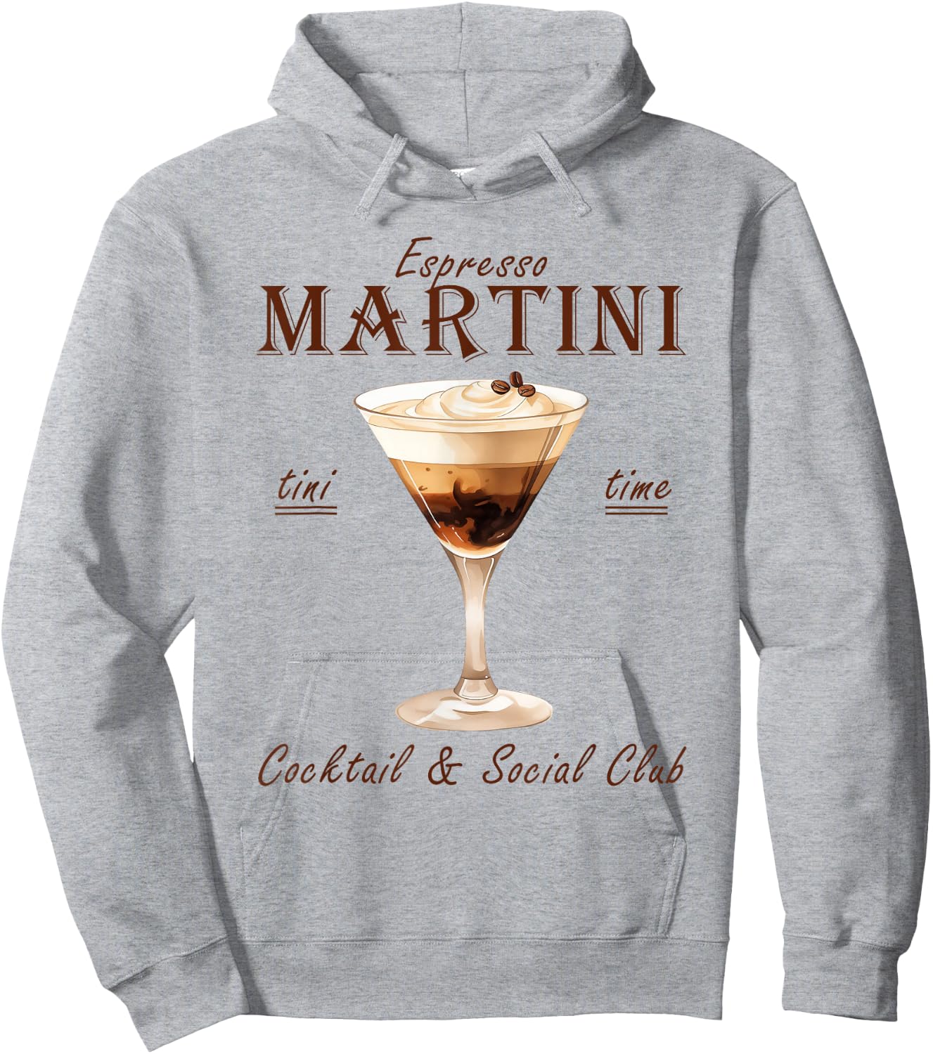 Espresso Martini Cocktail And Social Club Hoodie - Hoodie | Ash