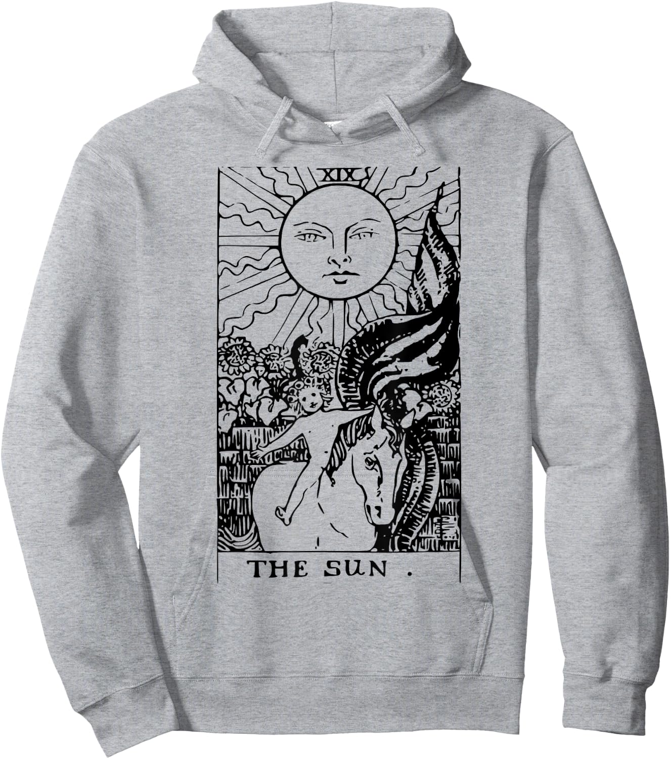 The Sun Vintage Tarot Card Inspired Hoodie - Hoodie | Ash