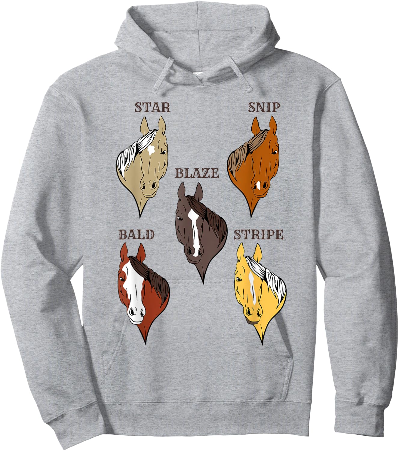 Horse Face Breed Markings Hoodie - Hoodie | Ash
