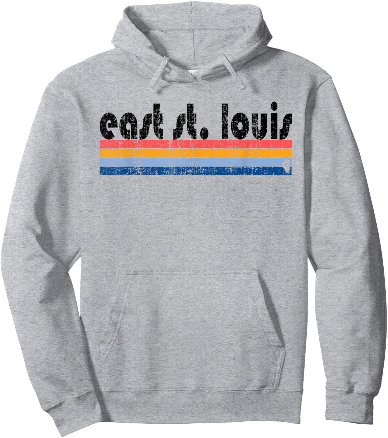 Vintage 80s Style East St. Louis IL Hoodie - Hoodie | Ash
