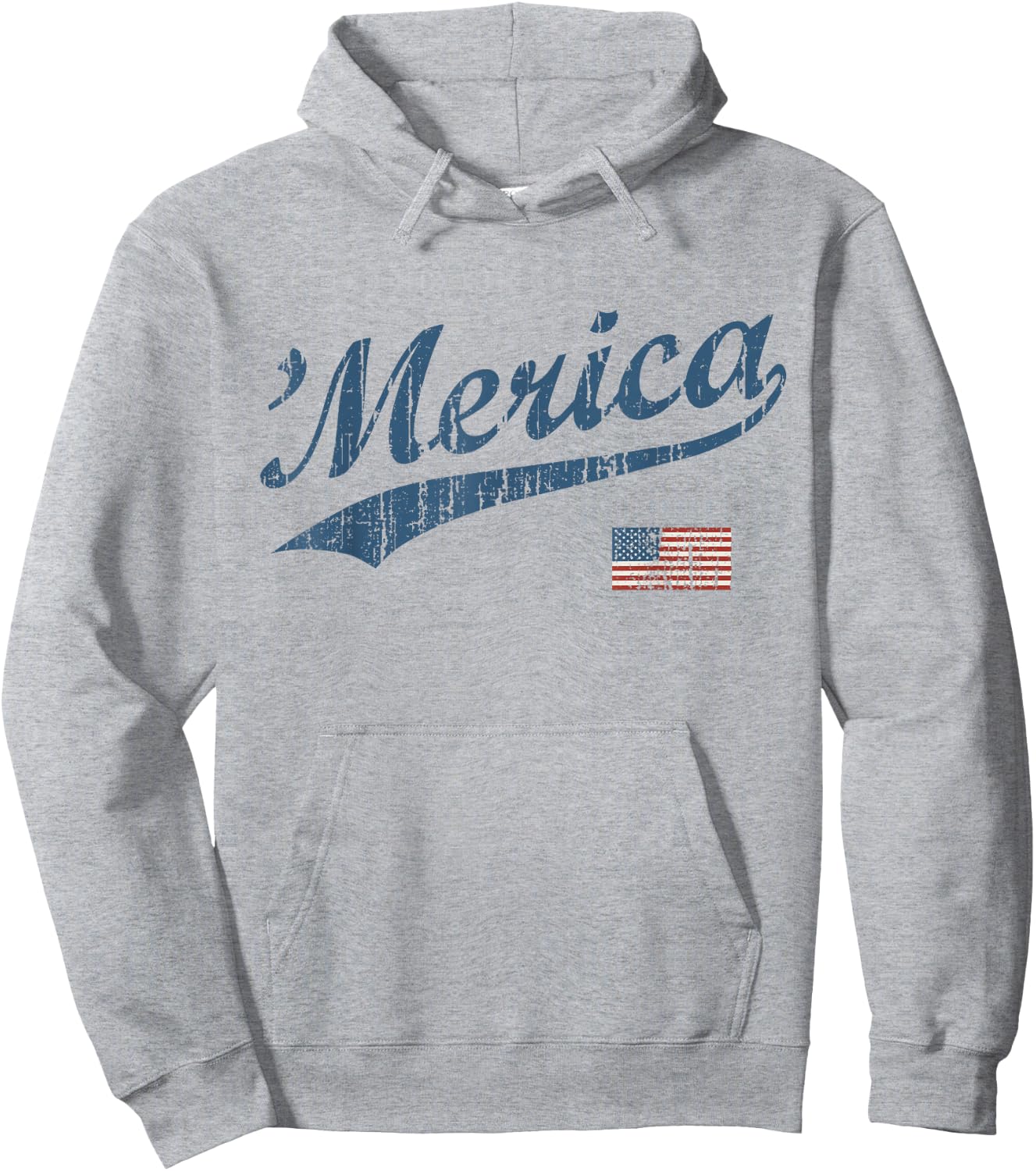 Vintage Team 'Merica 4th of July Patriotic Hoodie - Hoodie | Ash